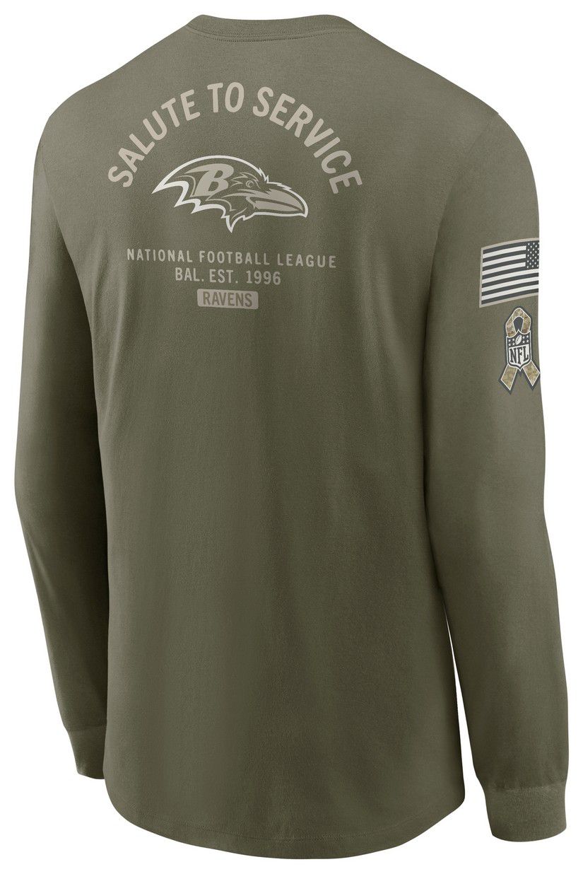 Nike Men's Baltimore Ravens Olive Salute To Service 2025 Long Sleeve T-Shirt product image