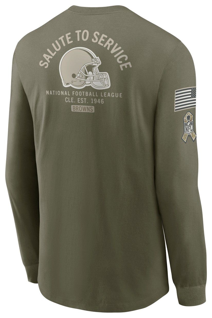 Nike Men's Cleveland Browns Olive Salute To Service 2025 Long Sleeve T-Shirt product image
