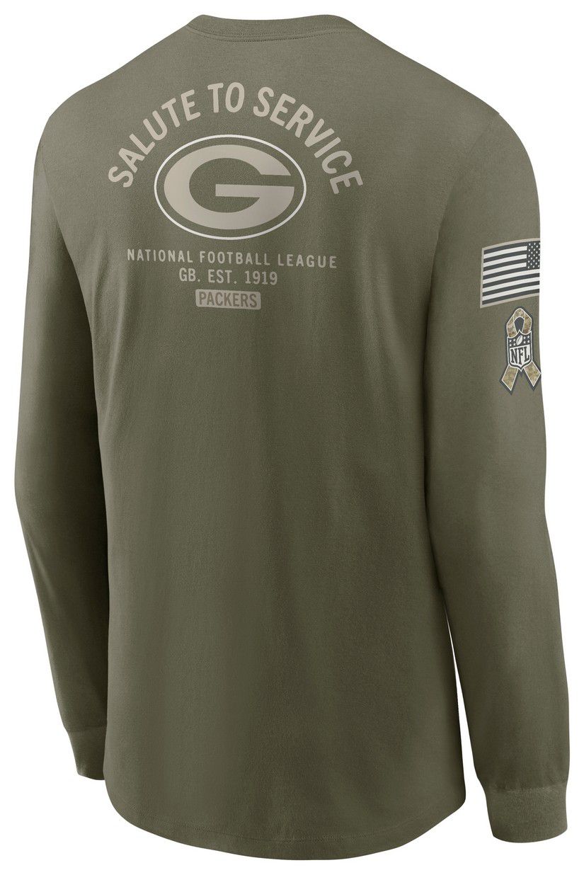 Nike Men's Green Bay Packers Olive Salute To Service 2025 Long Sleeve T-Shirt product image