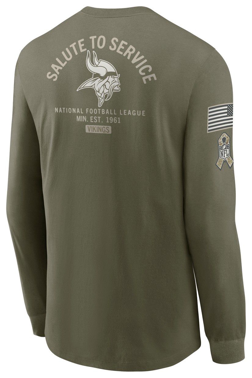 Nike Men's Minnesota Vikings Olive Salute To Service 2025 Long Sleeve T-Shirt product image