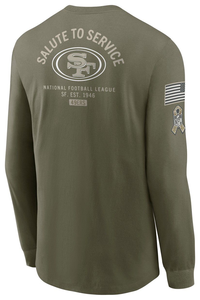 Nike Men's San Francisco 49ers Olive Salute To Service 2025 Long