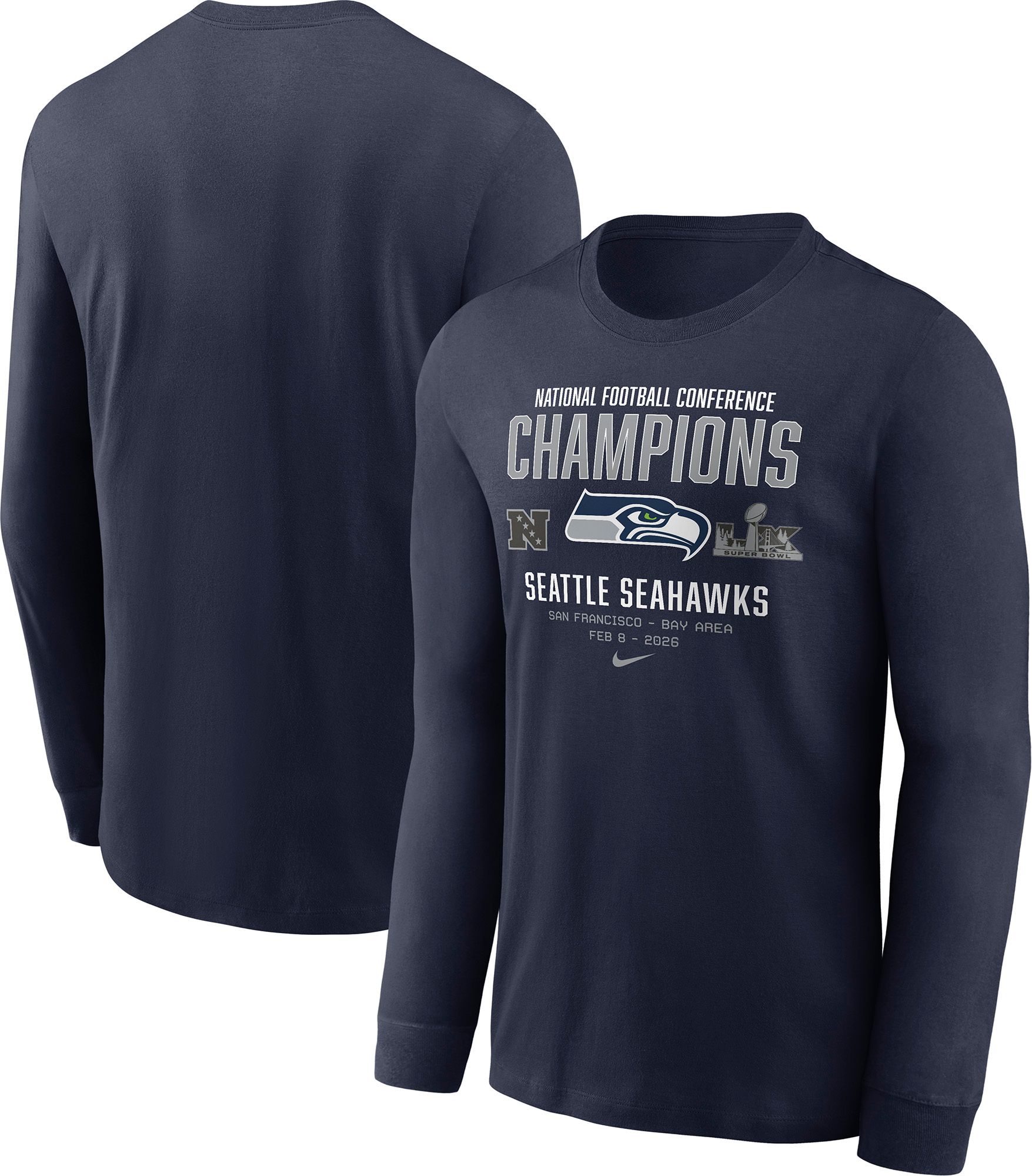 Nike Men's 2025-26 NFC Champions Seattle Seahawks Team Long Sleeve Shirt product image