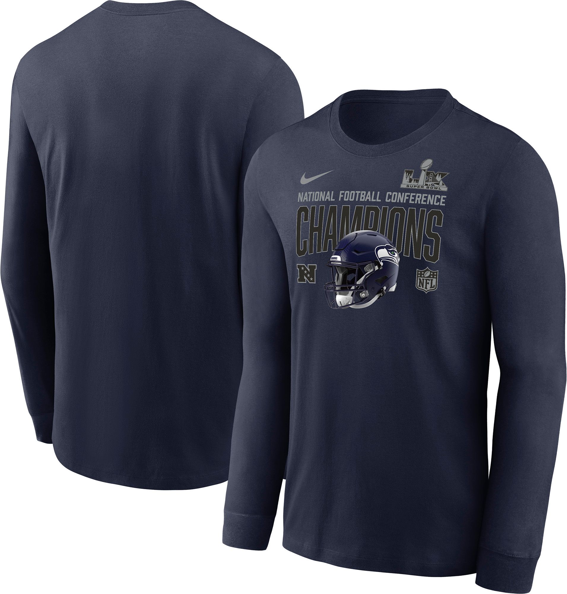 Nike Men's 2025-26 NFC Champions Seattle Seahawks Helmet Long Sleeve Shirt product image