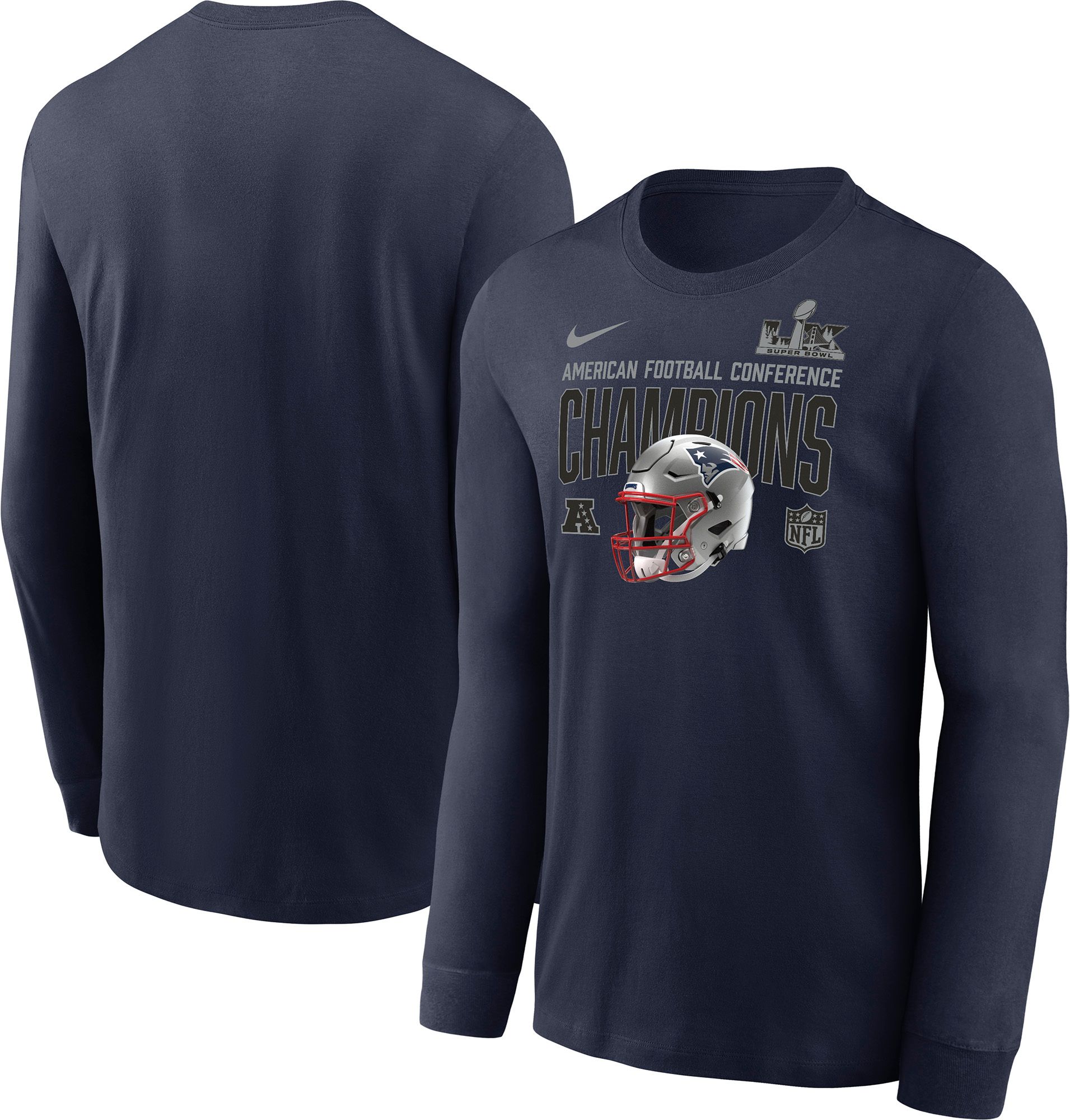 Nike Men's 2025-26 AFC Champions New England Patriots Helmet Long Sleeve Shirt product image