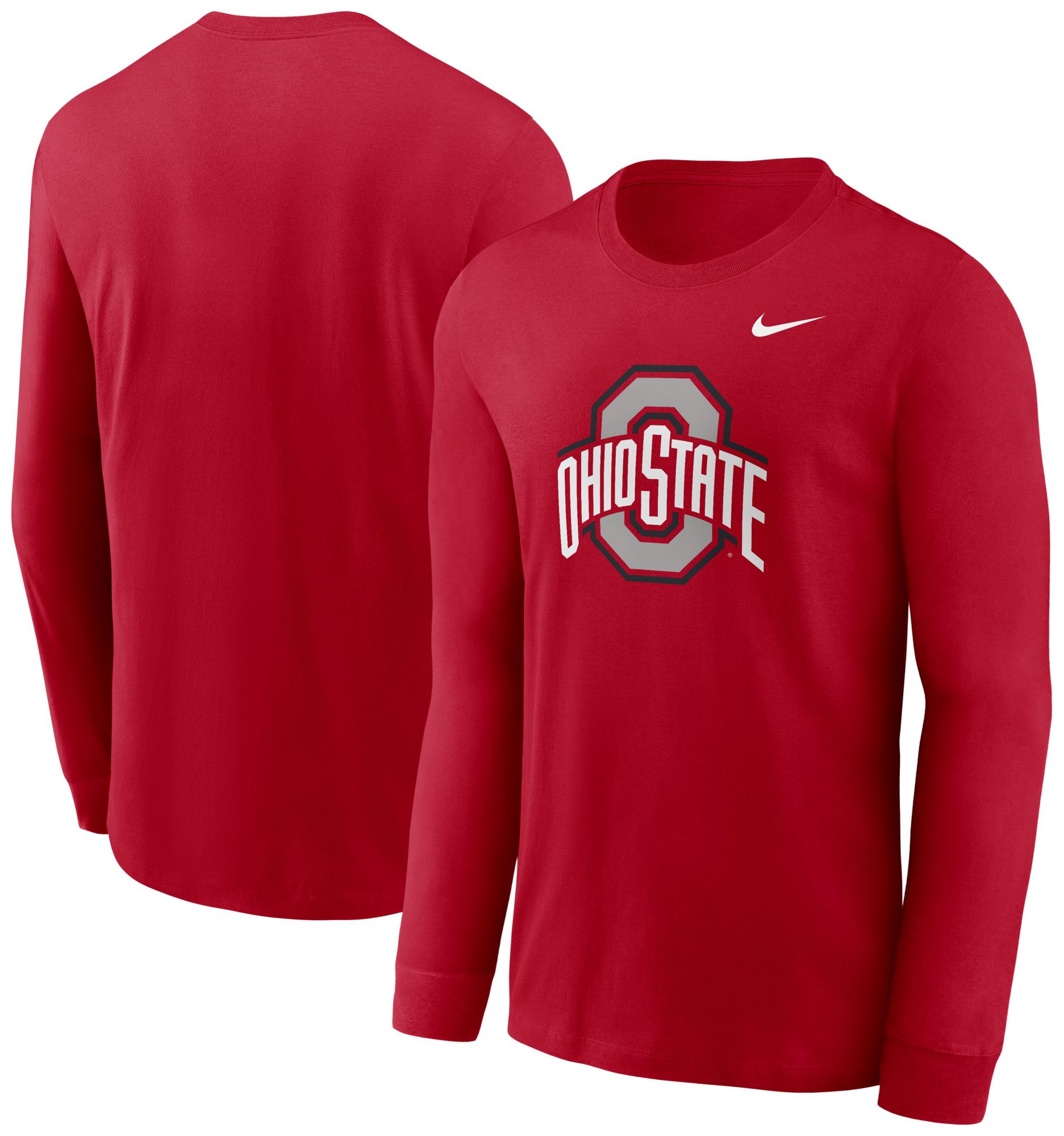 Nike Men's Ohio State Buckeyes Scarlet Core Cotton Logo Long Sleeve T-Shirt product image