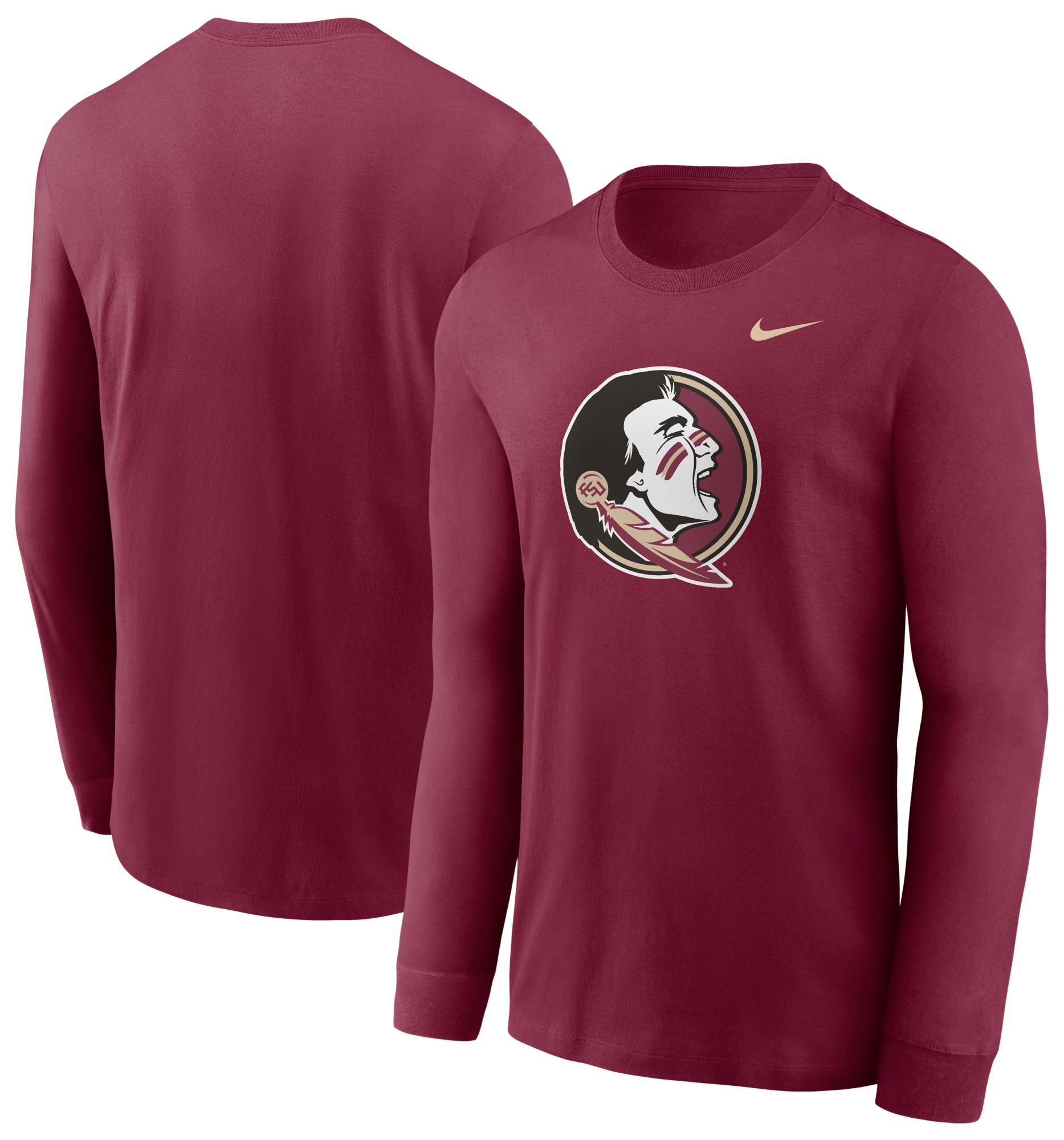Nike Men's Florida State Seminoles Garnet Core Cotton Logo Long Sleeve T-Shirt product image