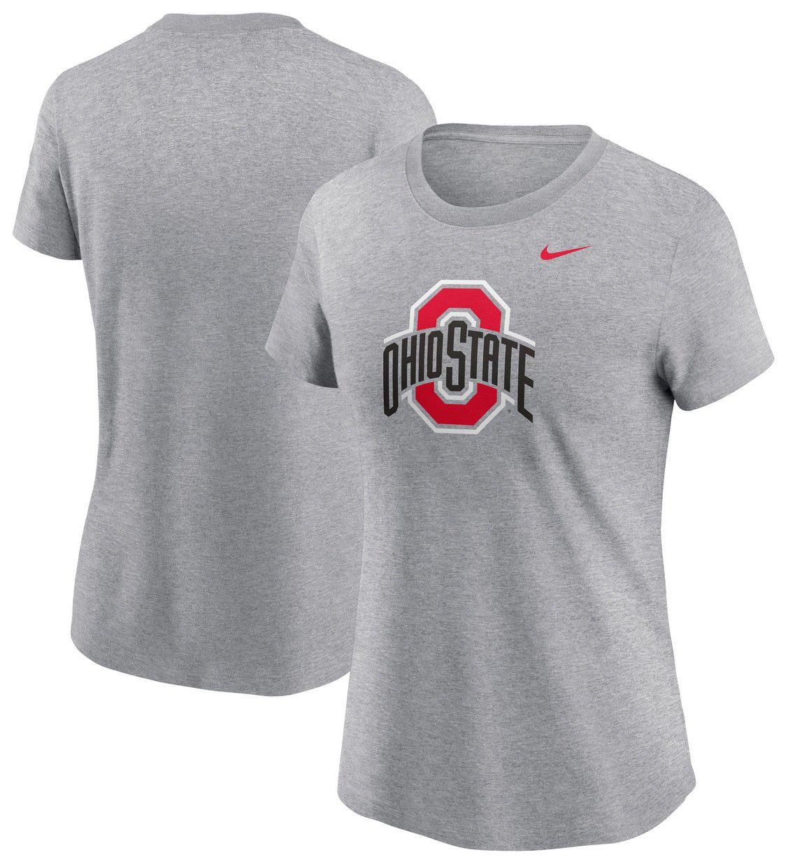 Nike Women's Ohio State Buckeyes Grey Heather Sideline Logo Short Sleeve T-Shirt product image