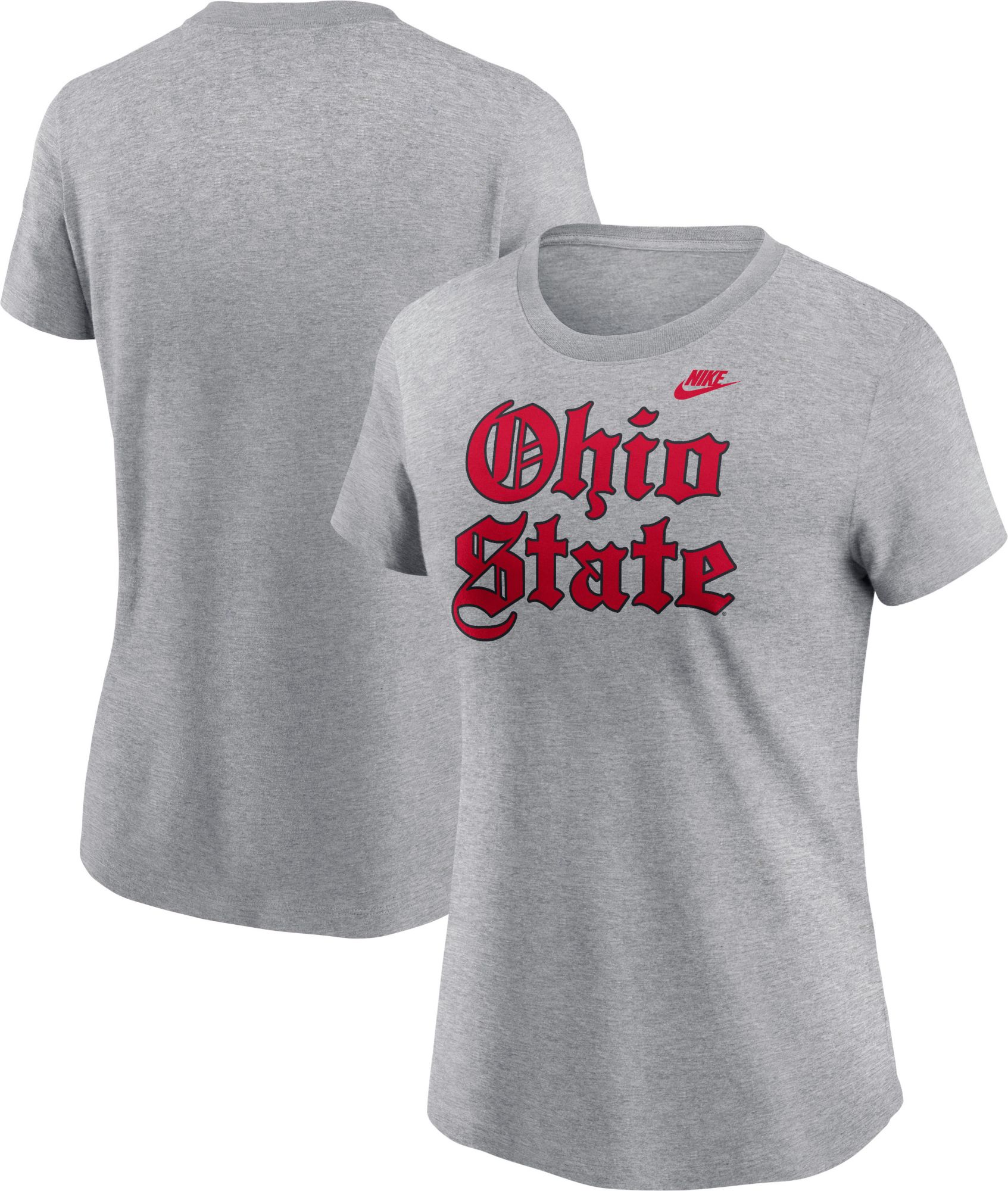 Nike Women's Ohio State Buckeyes Grey Old English T-Shirt product image