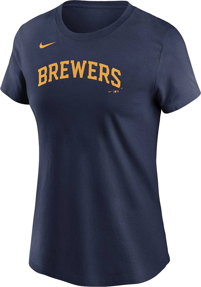 Nike Women's Milwaukee Brewers Christian Yelich #22 Navy T-Shirt