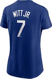Nike Women's Kansas City Royals Bobby Witt Jr. #7 Blue T-Shirt