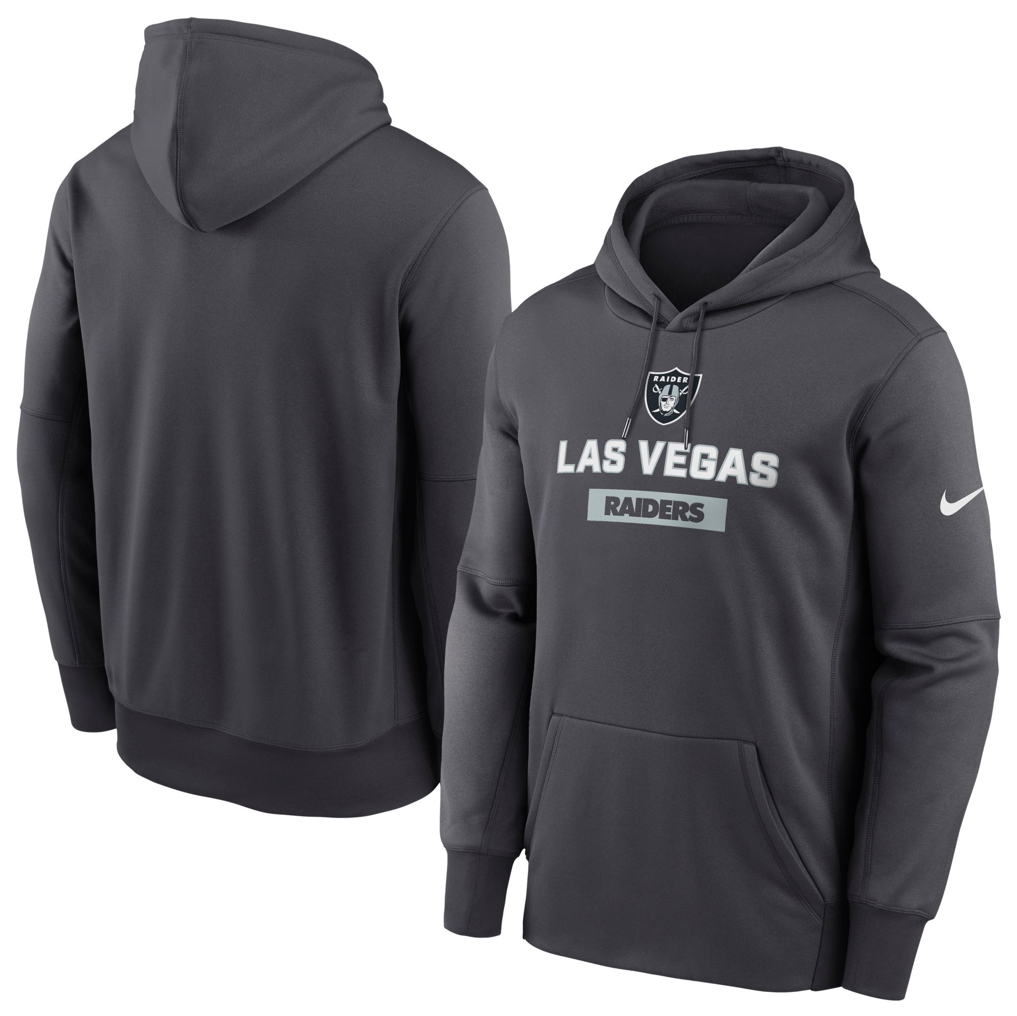 Nike Men's Las Vegas Raiders Anthracite Therma Pullover Hoodie product image