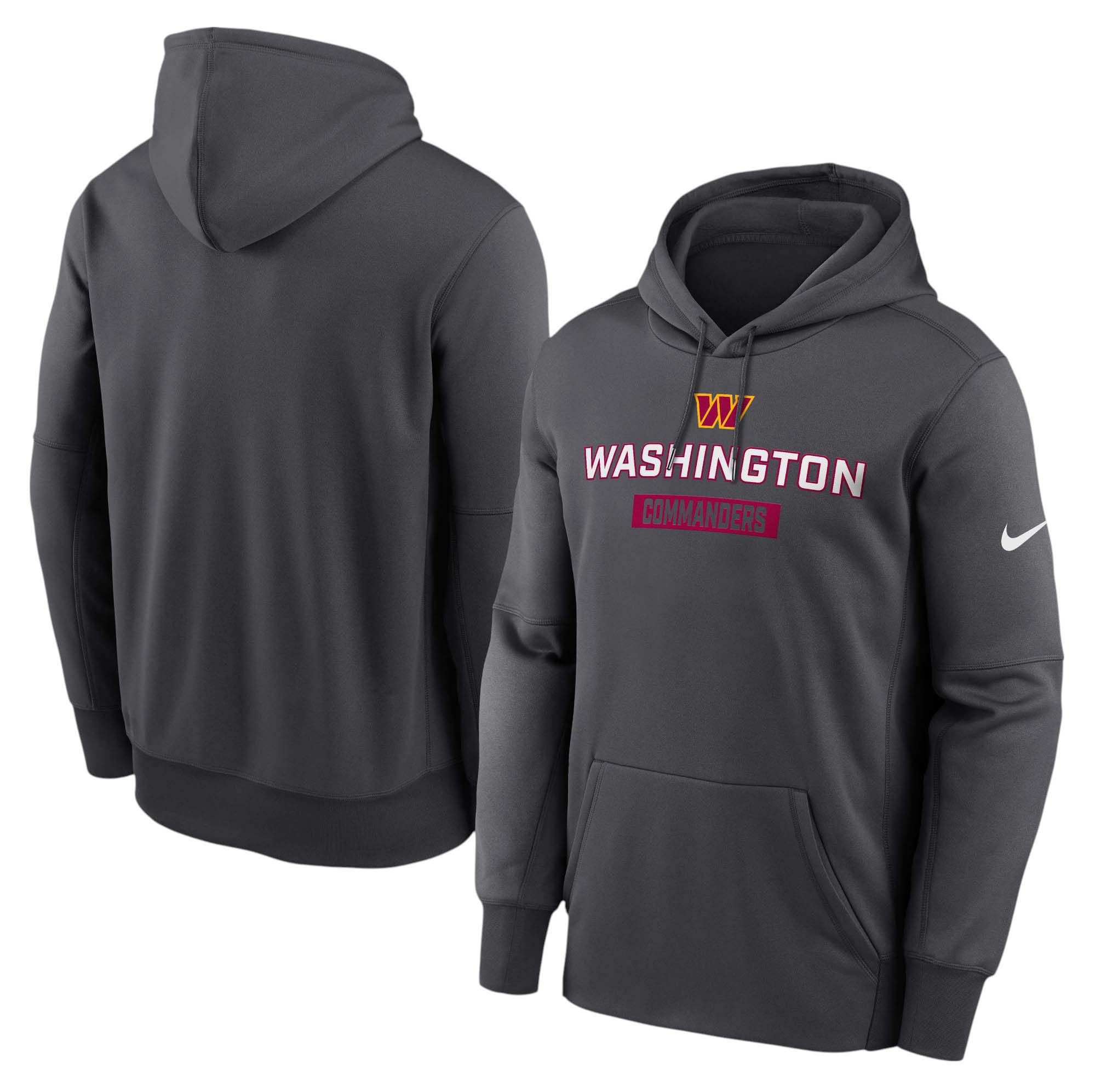 Nike Men's Washington Commanders Anthracite Therma Pullover Hoodie product image