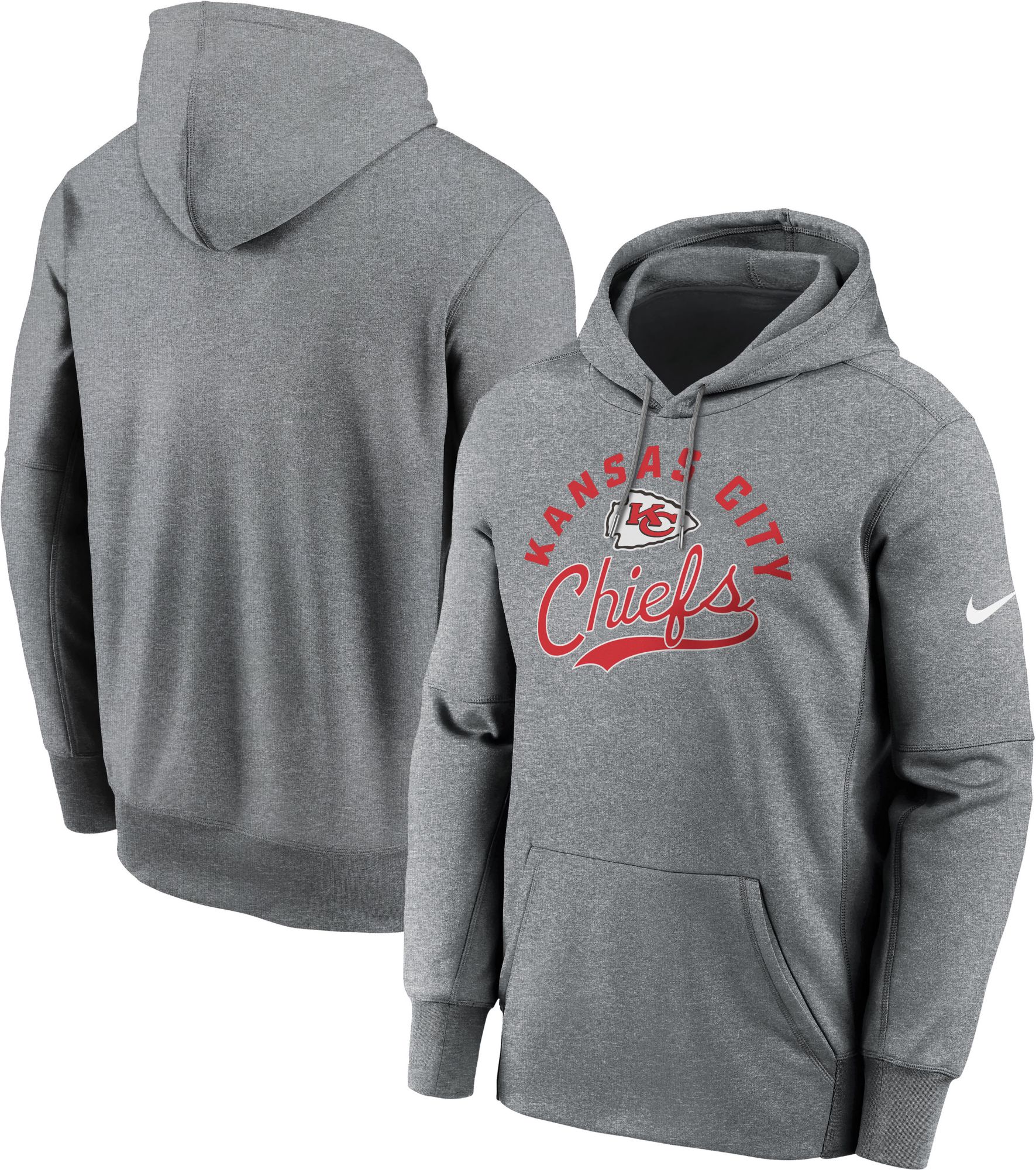 Nike Men's Kansas City Chiefs Team Script Grey Pullover Hoodie product image
