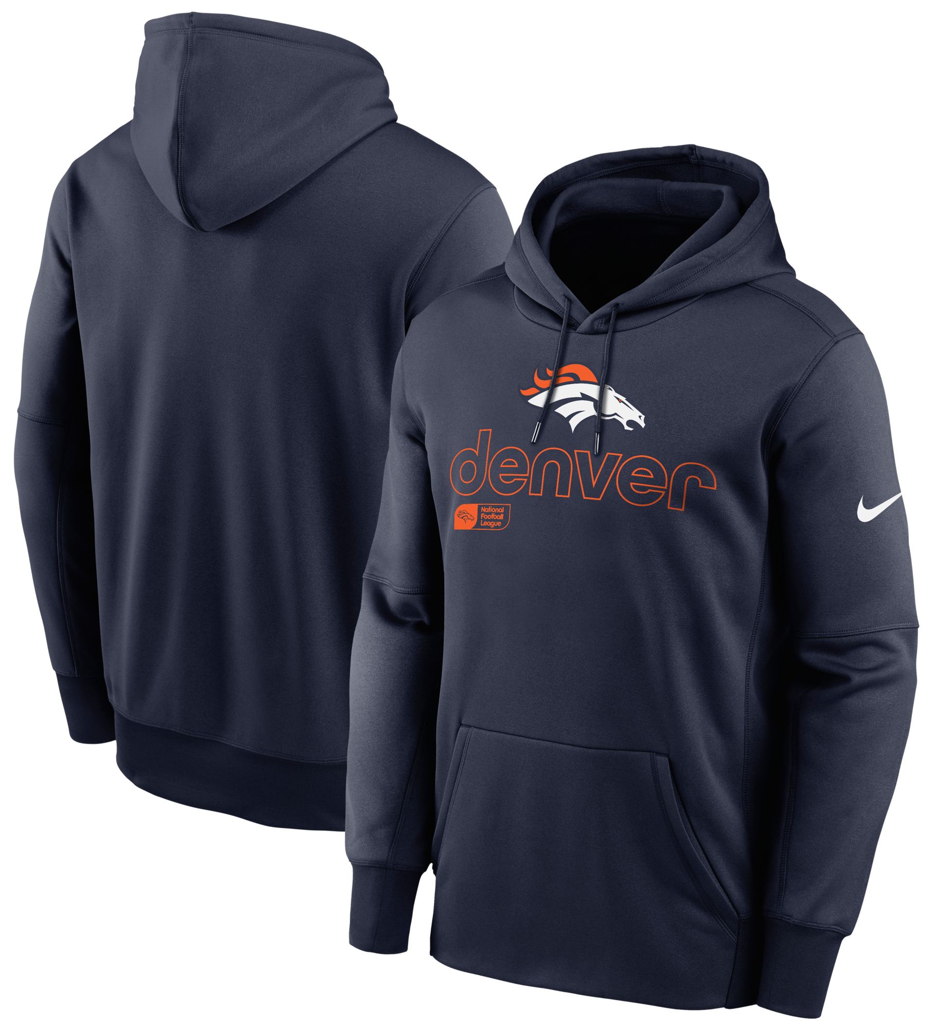 Nike Men's Denver Broncos Therma-FIT College Navy Pullover Hoodie product image