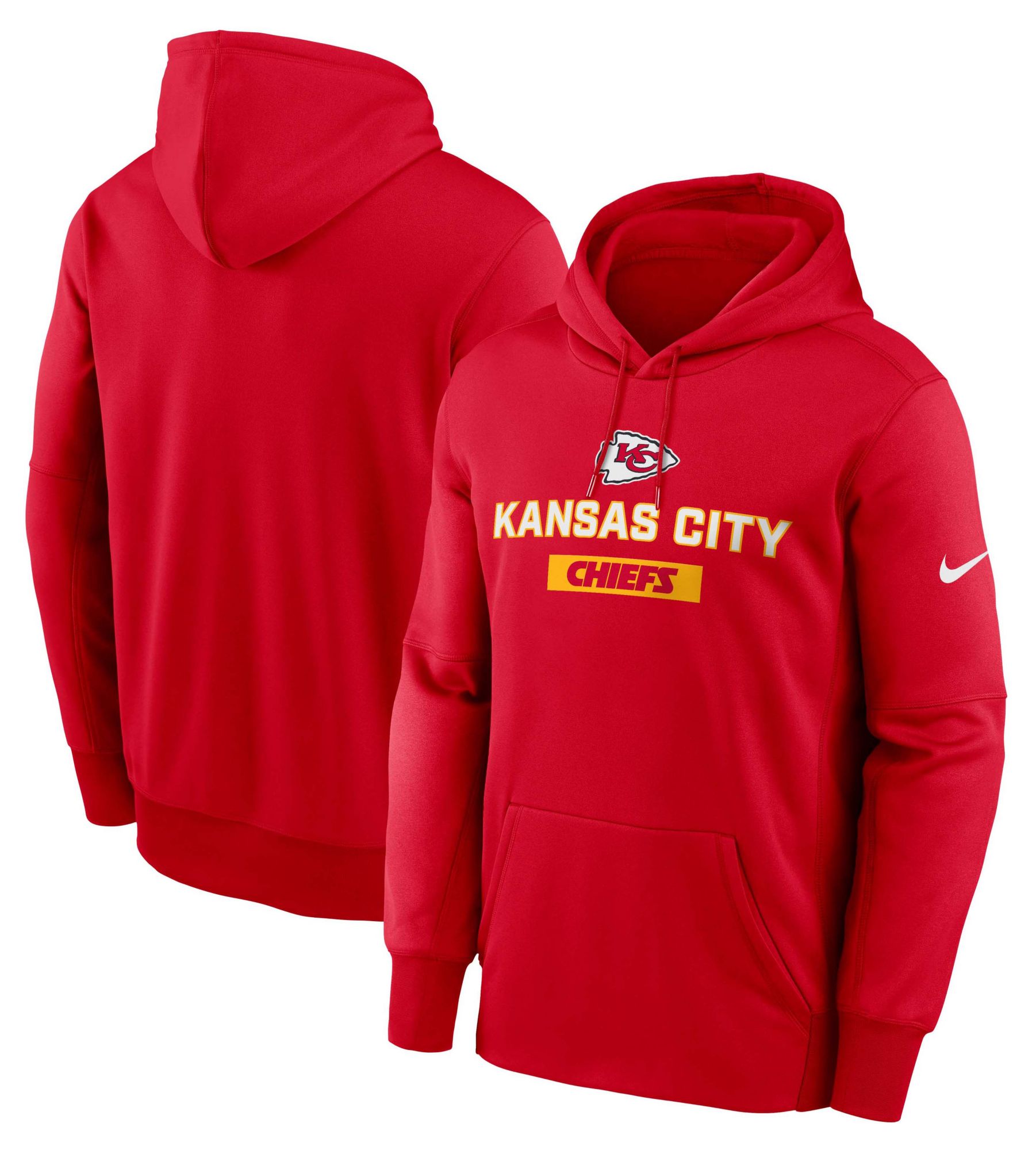 Nike Men's Kansas City Chiefs University Red Therma Pullover Hoodie product image