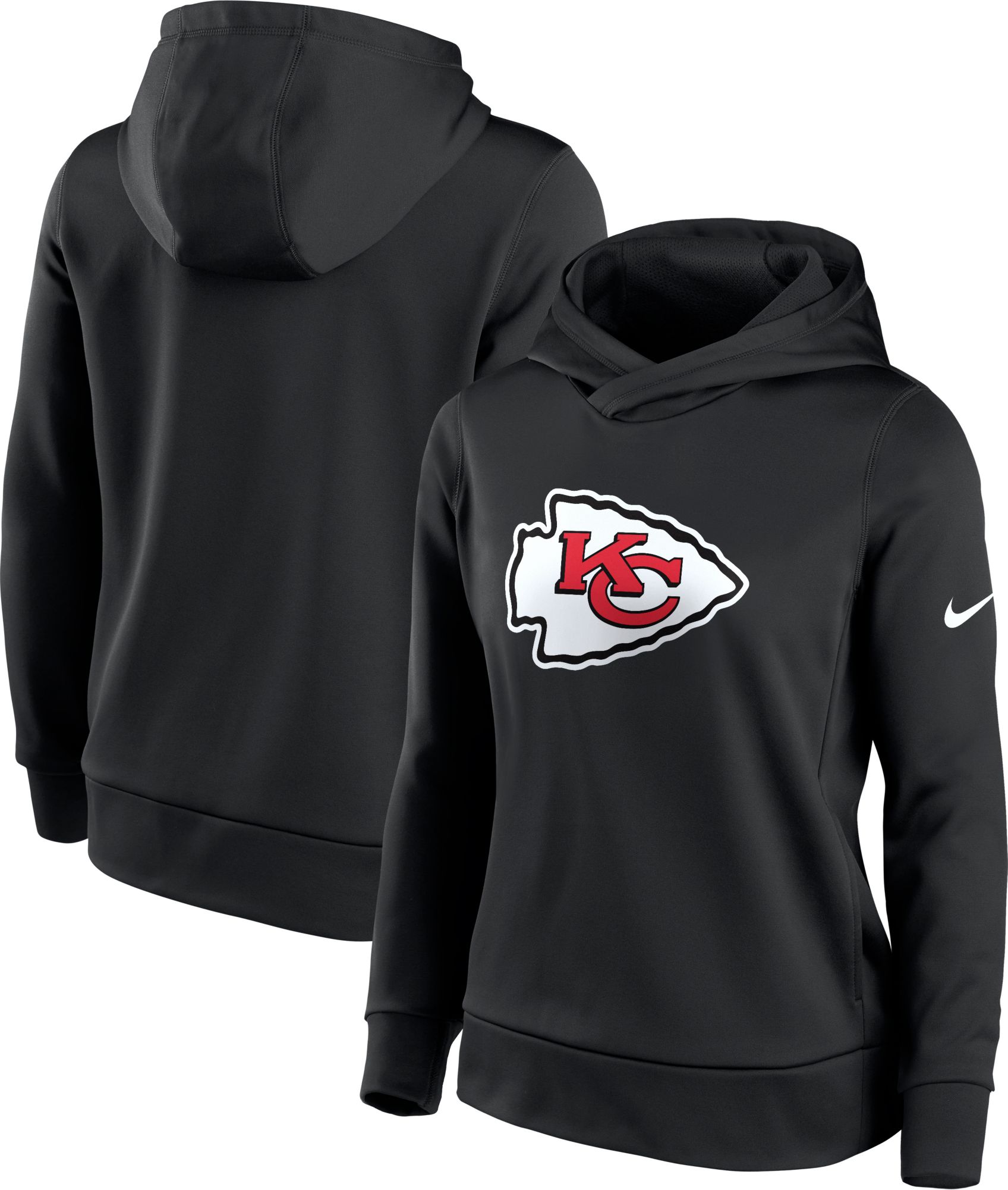 Nike Women's Kansas City Chiefs Logo Black Therma-FIT Hoodie product image