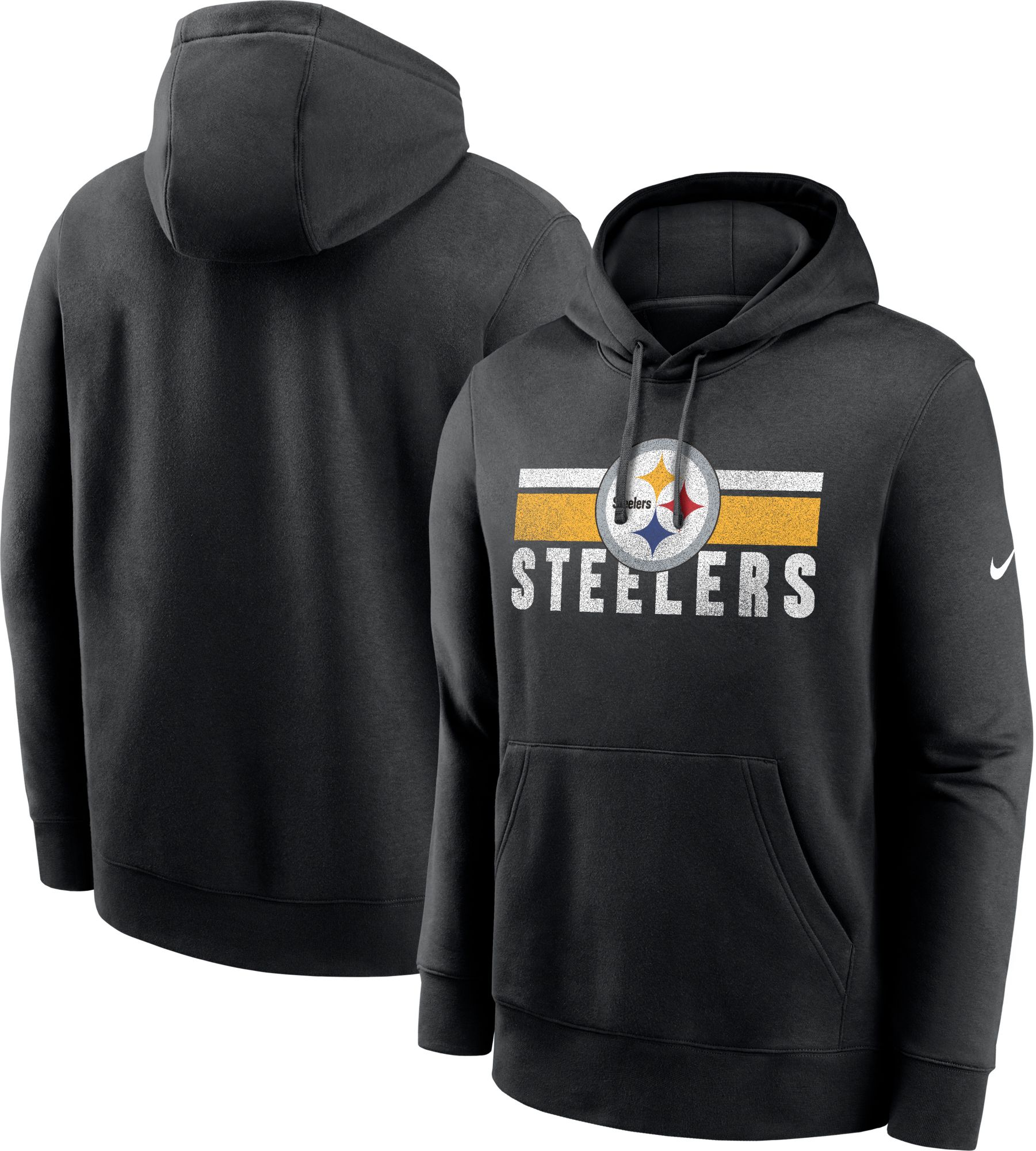 Nike Men's Pittsburgh Steelers Team Stripe Black Pullover Hoodie