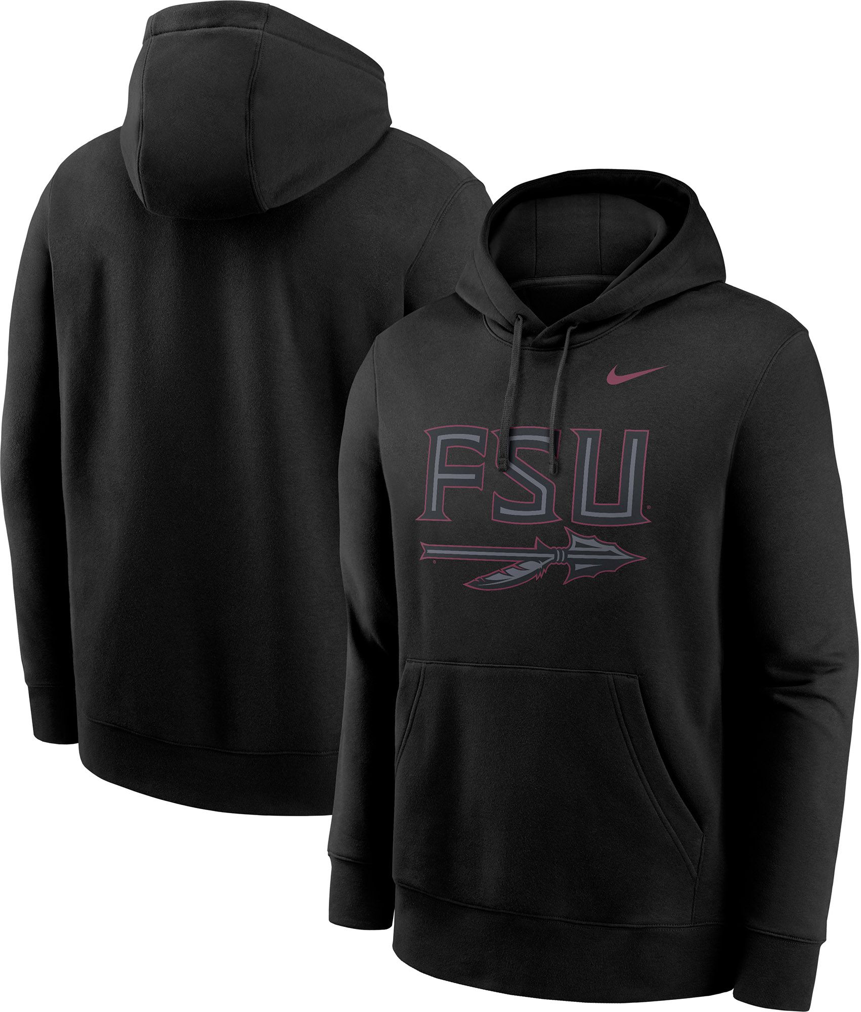 Nike Men's Florida State Seminoles Black Color Pop Fleece Hoodie product image