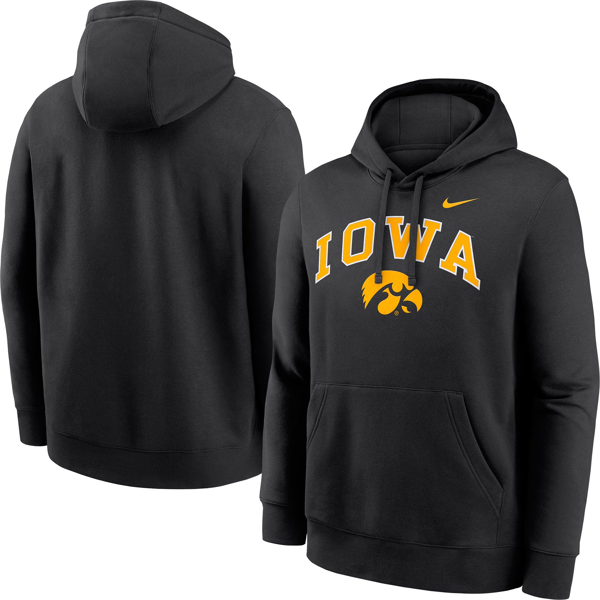 Nike Men's Iowa Hawkeyes Black Club Fleece Arch Pullover Hoodie product image