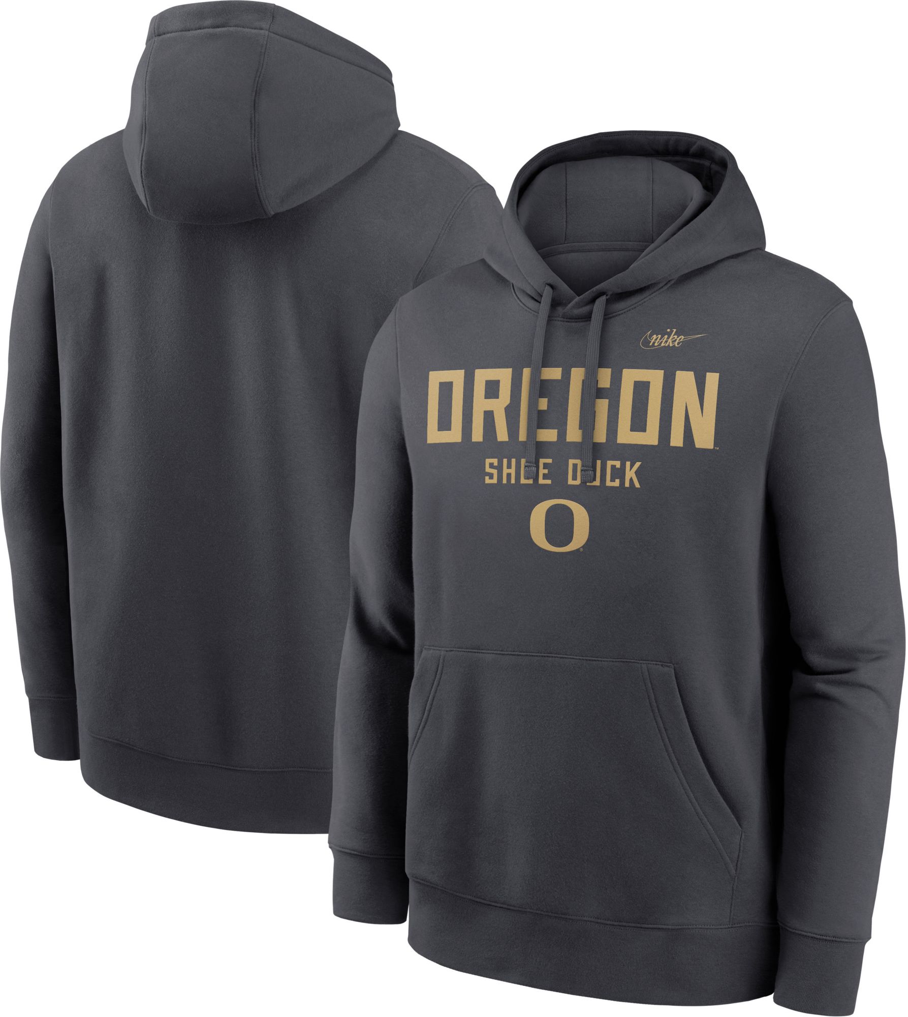 Nike Men's Oregon Ducks Shoe Duck Anthracite Club Fleece Pullover Hoodie product image