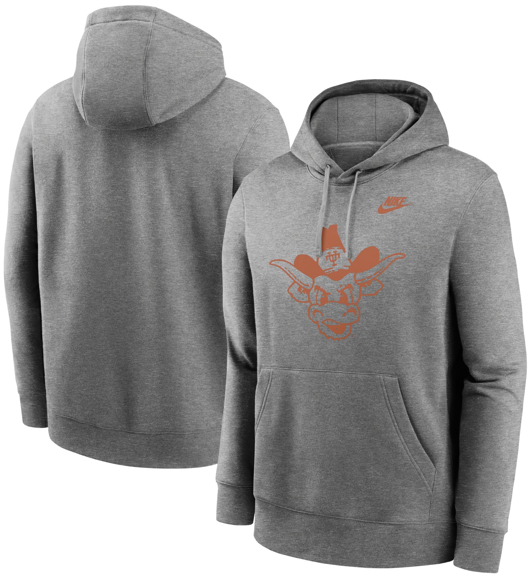 Nike Adult Texas Longhorns Dk Grey Heather Club Fleece Hoodie product image