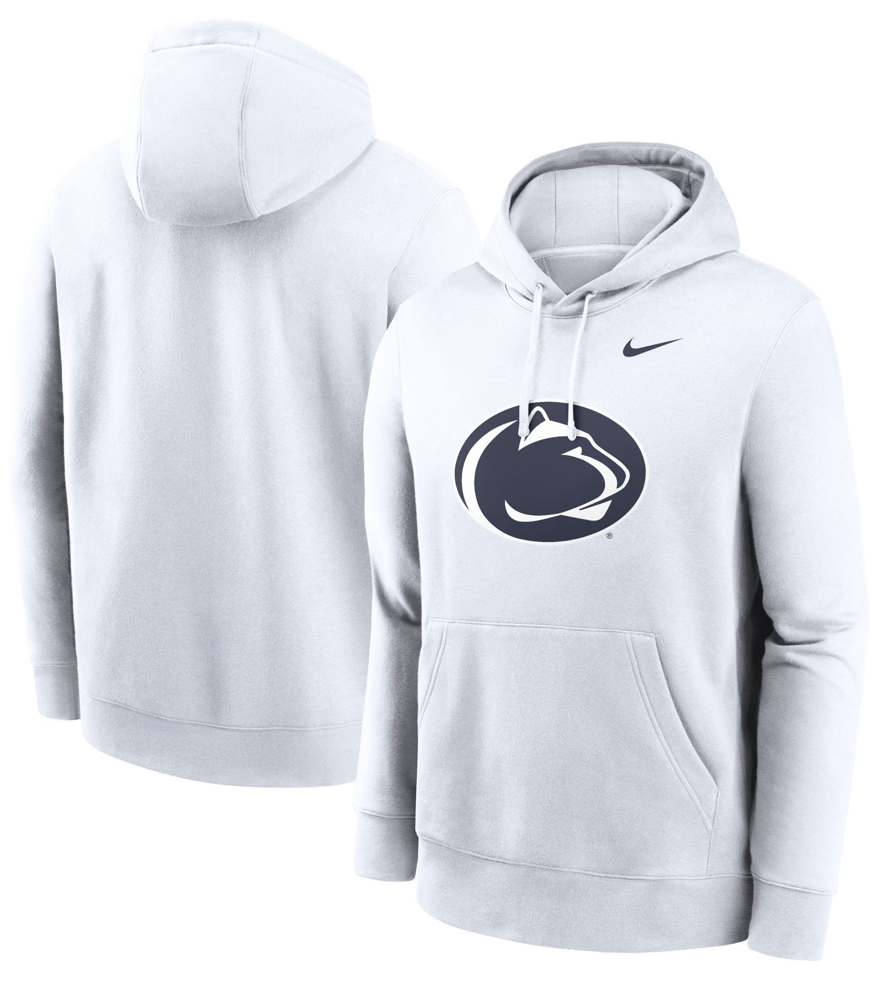 Nike Men's Penn State Nittany Lions White Club Fleece Primary Logo Pullover Hoodie product image