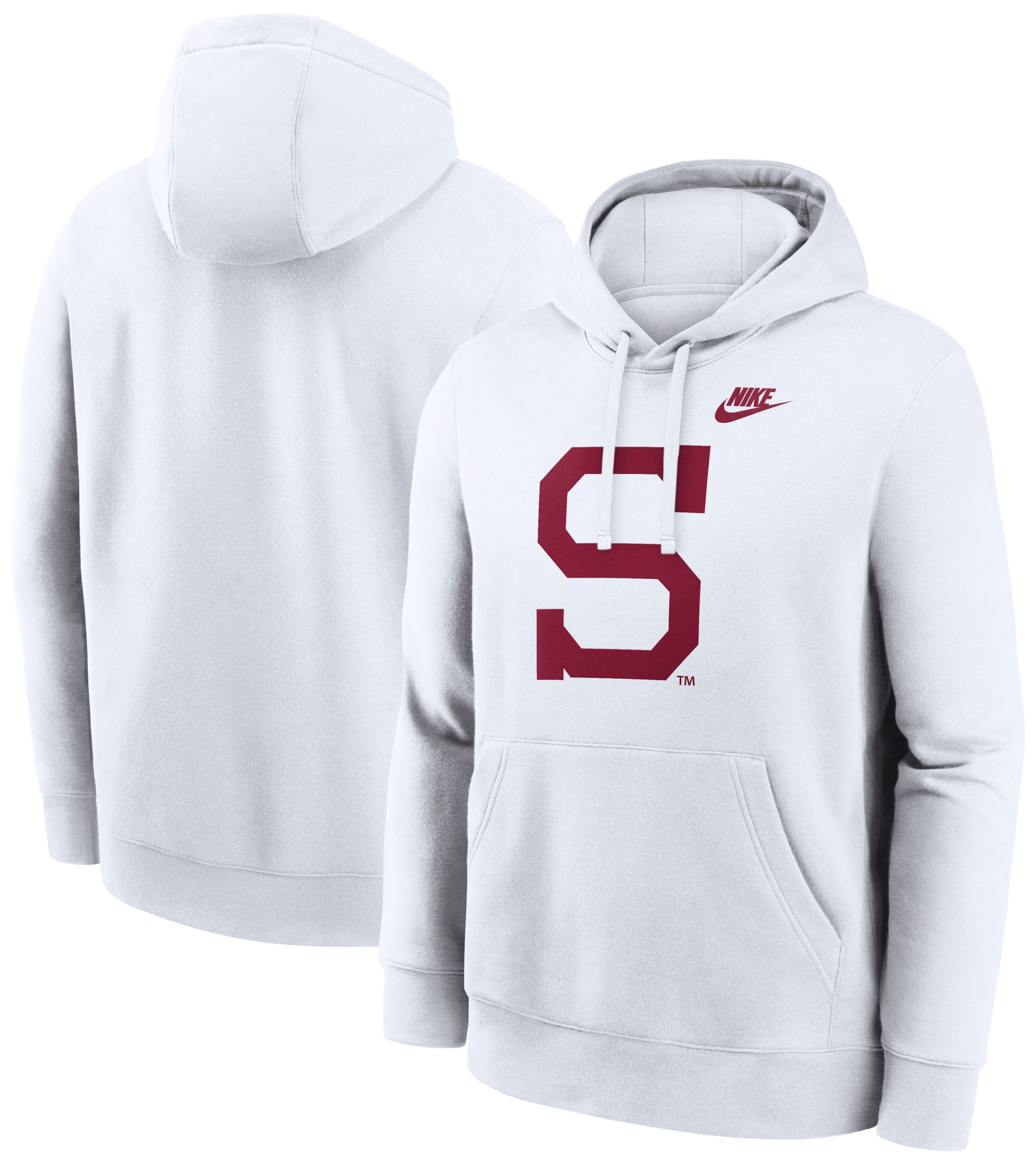 Nike Men's Stanford Cardinal White Club Fleece Pullover Hoodie product image