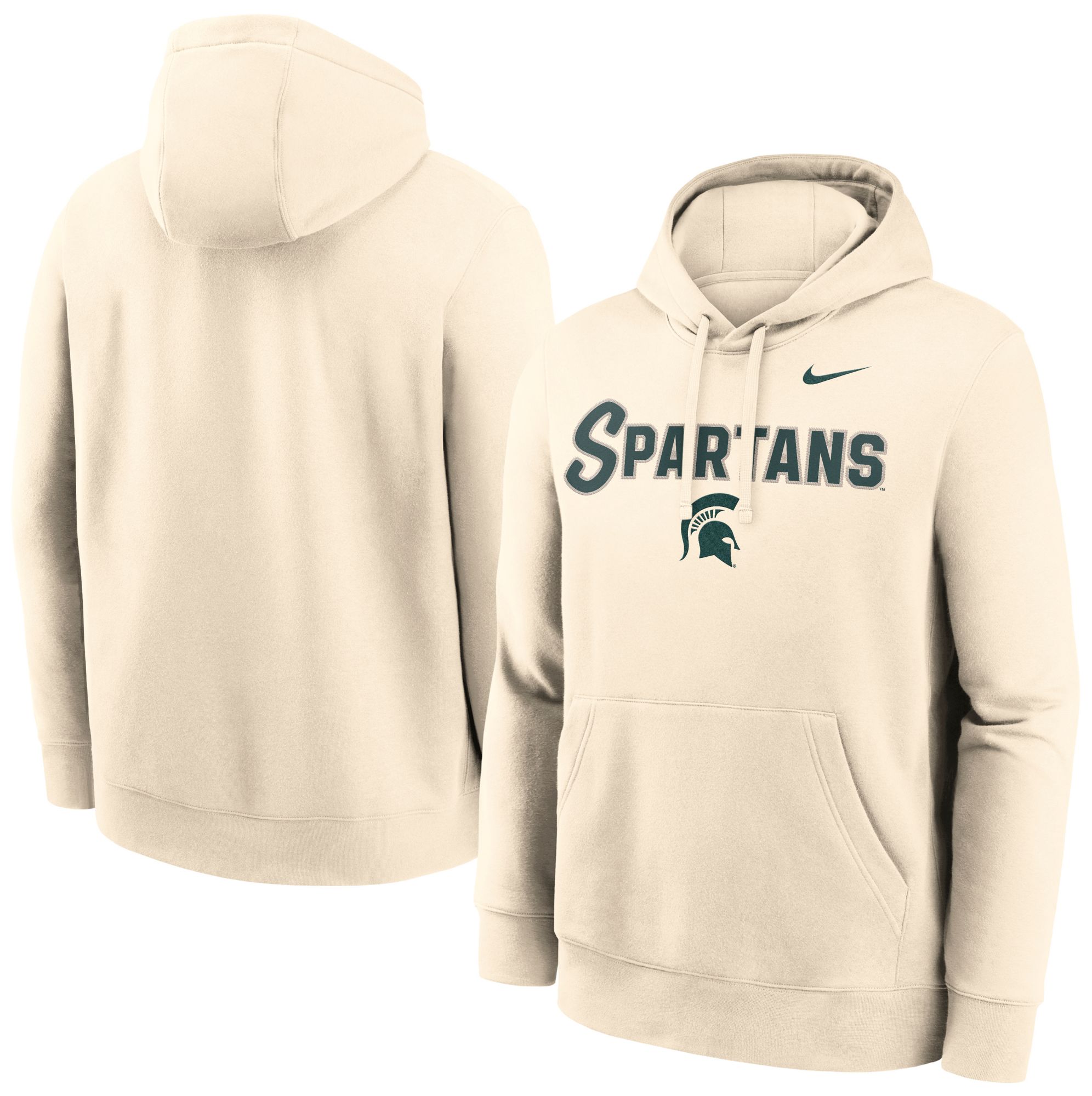 Nike Men's Michigan State Spartans Natural Club Fleece Tackle Twill Hoodie product image