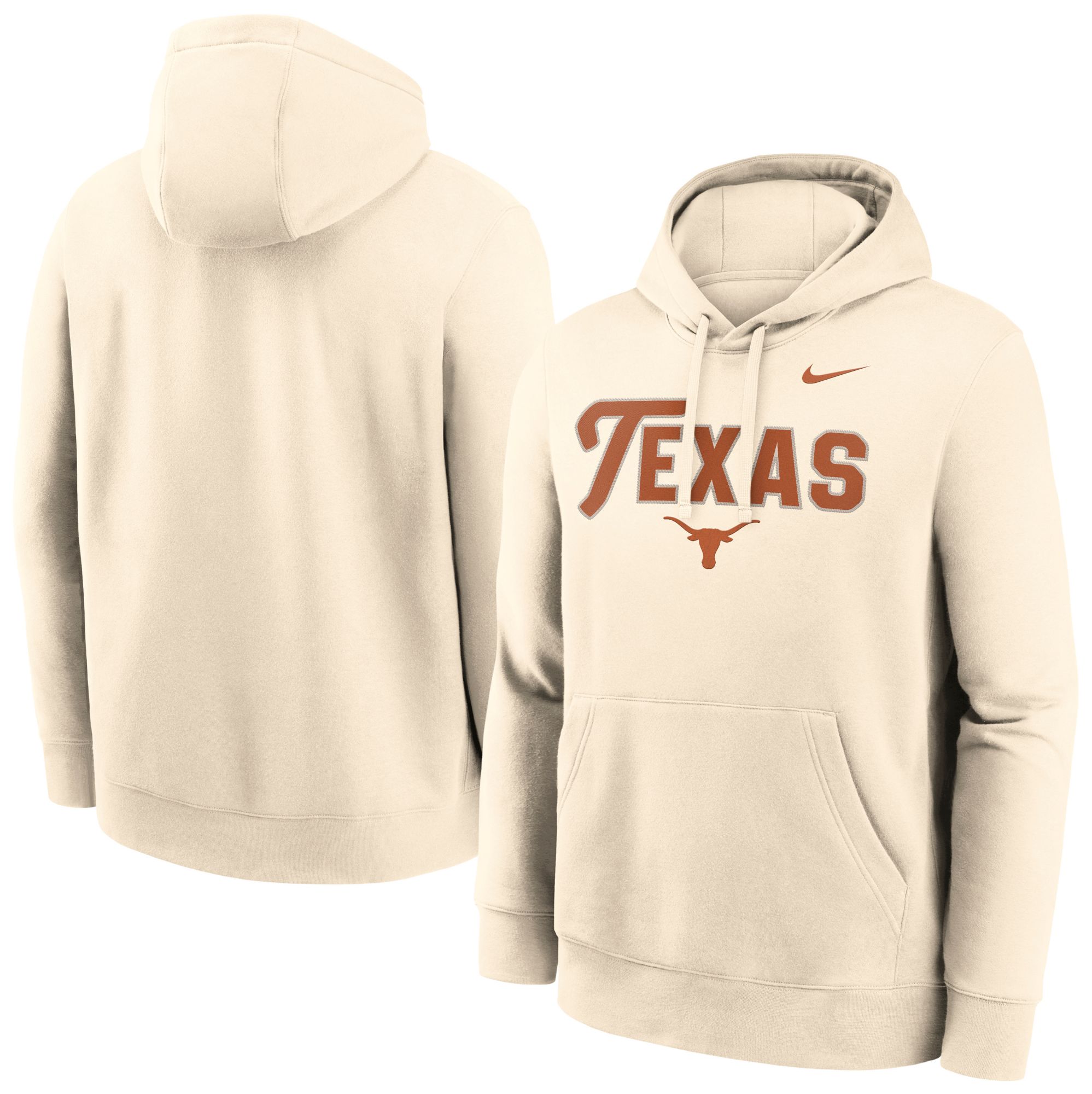 Nike Men's Texas Longhorns Natural Club Fleece Tackle Twill Hoodie product image