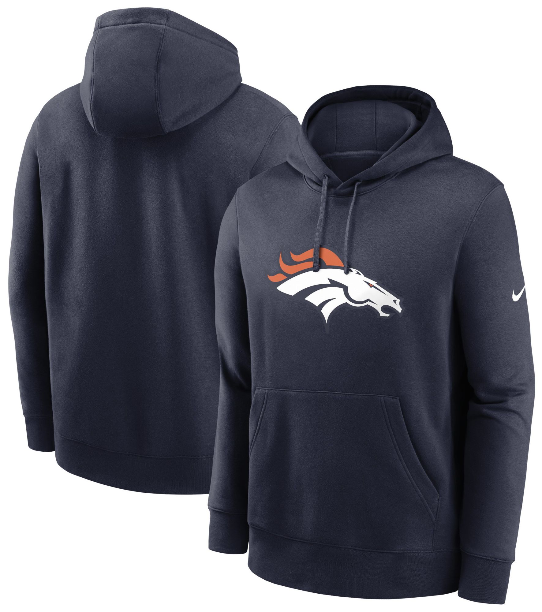 Nike Men's Denver Broncos College Navy Club Fleece Logo Pullover Hoodie product image