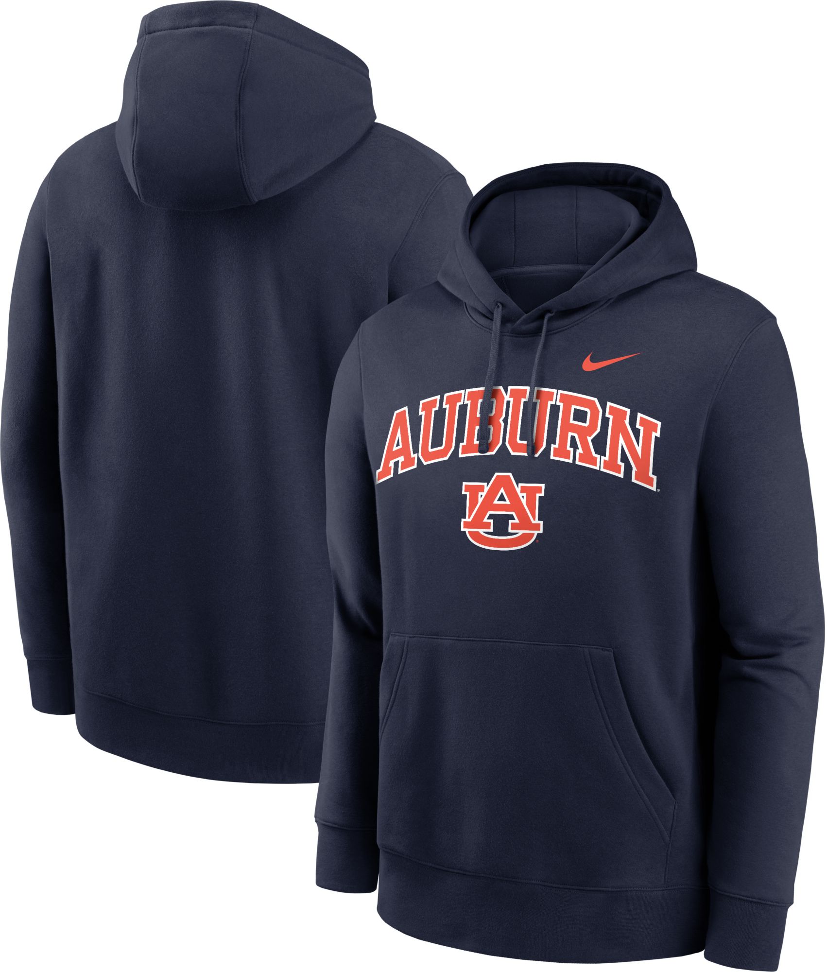 Nike Men's Auburn Tigers College Navy Club Fleece Arch Pullover Hoodie product image