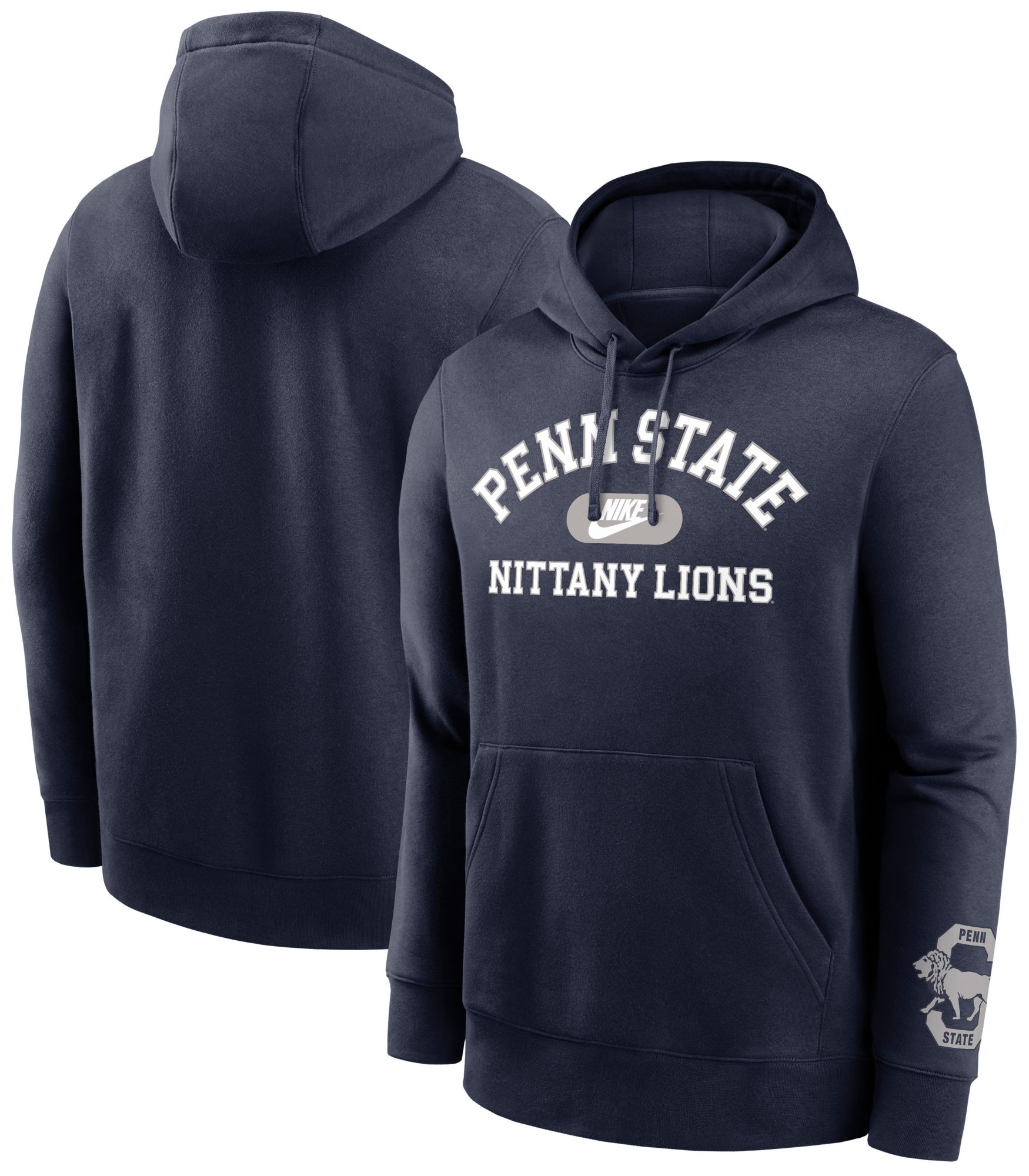 Nike Men's Penn State Nittany Lions Navy Club Fleece Retro Double-Hit Pullover Hoodie product image
