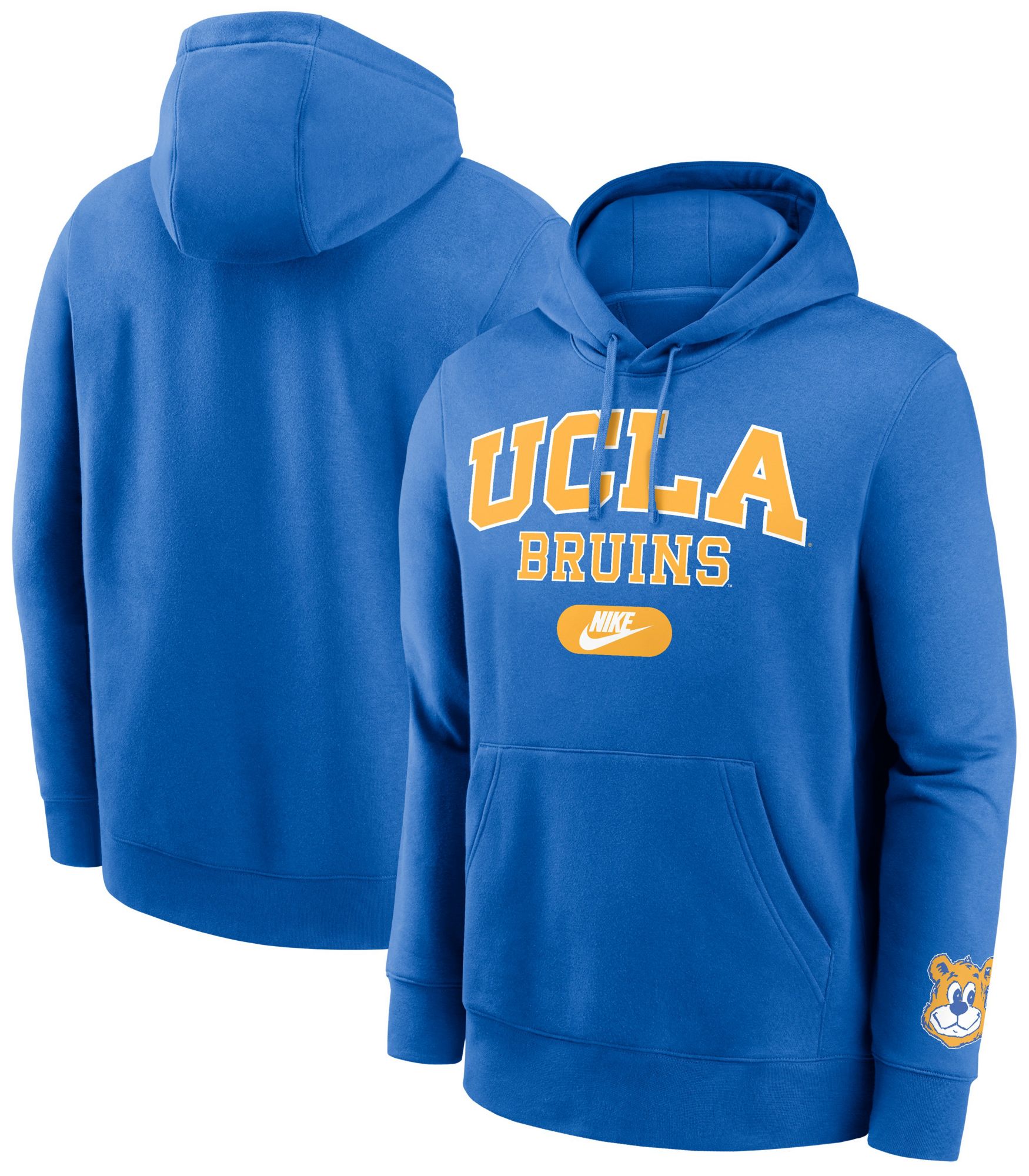 Nike Men's UCLA Bruins True Blue Club Fleece Retro Double-Hit Pullover Hoodie product image