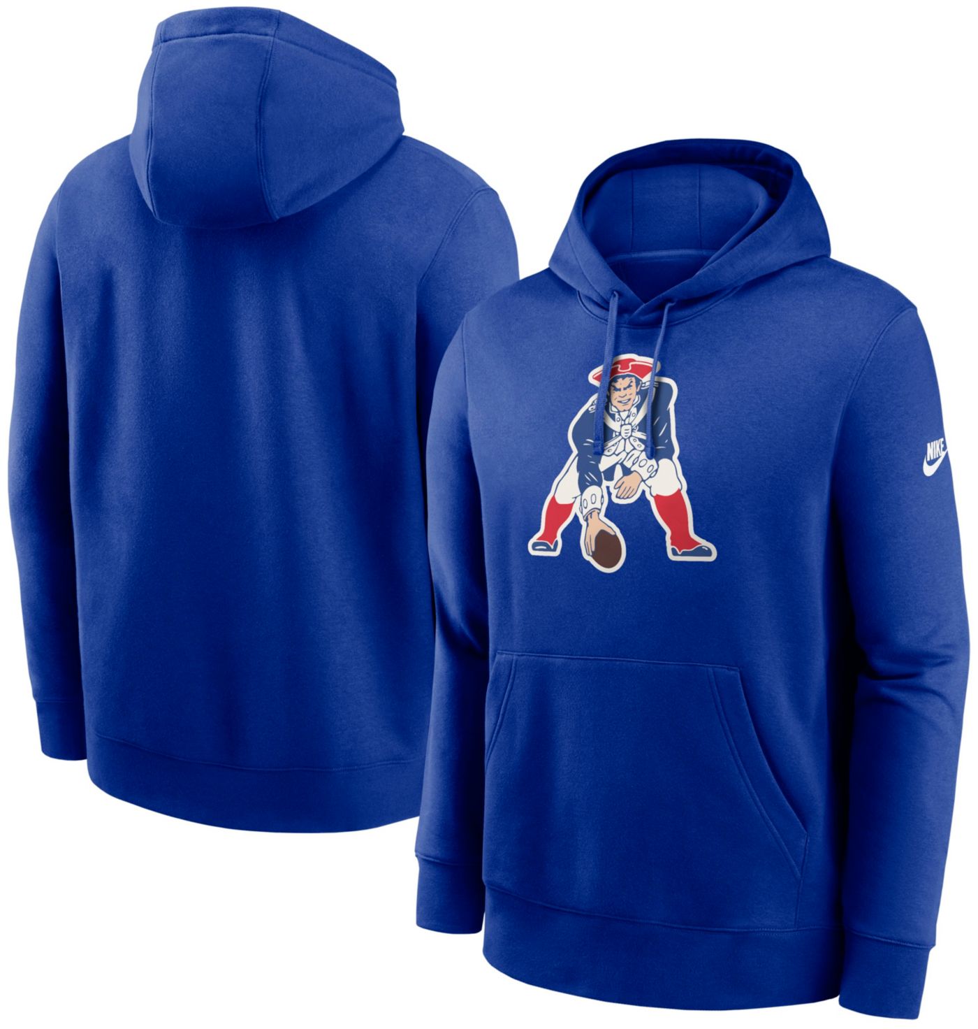 Nike Men s New England Patriots Rewind Club Old Royal Pullover Hoodie Dick s Sporting Goods