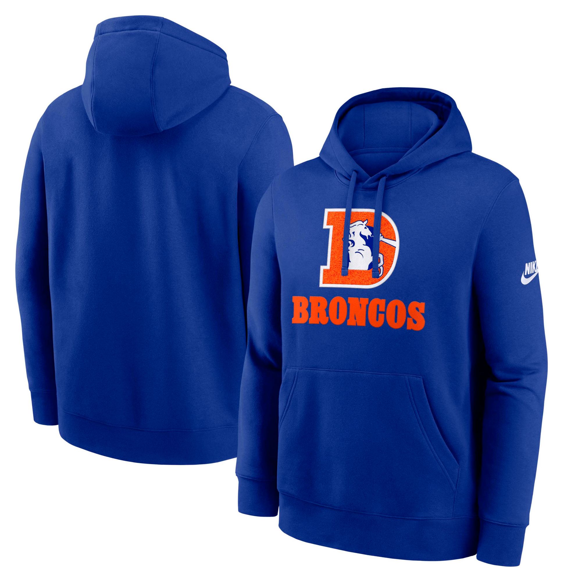 Nike Men's Denver Broncos Old Royal Rewind Club Fleece Pullover Hoodie product image