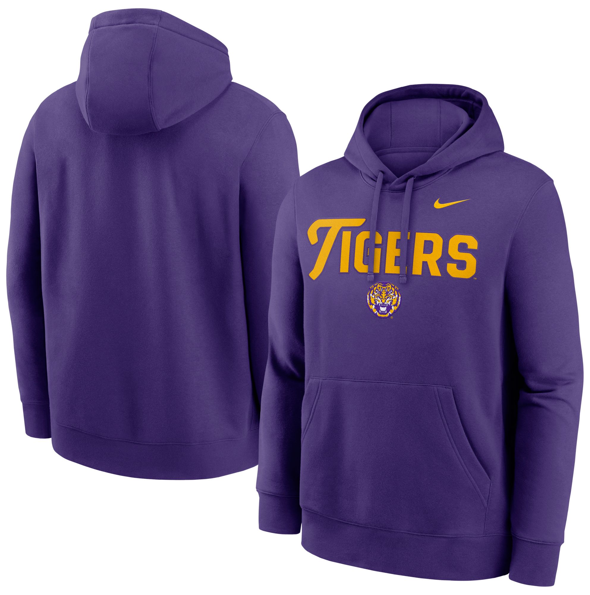 Nike Men's LSU Tigers Court Purple Club Fleece Tackle Twill Hoodie product image