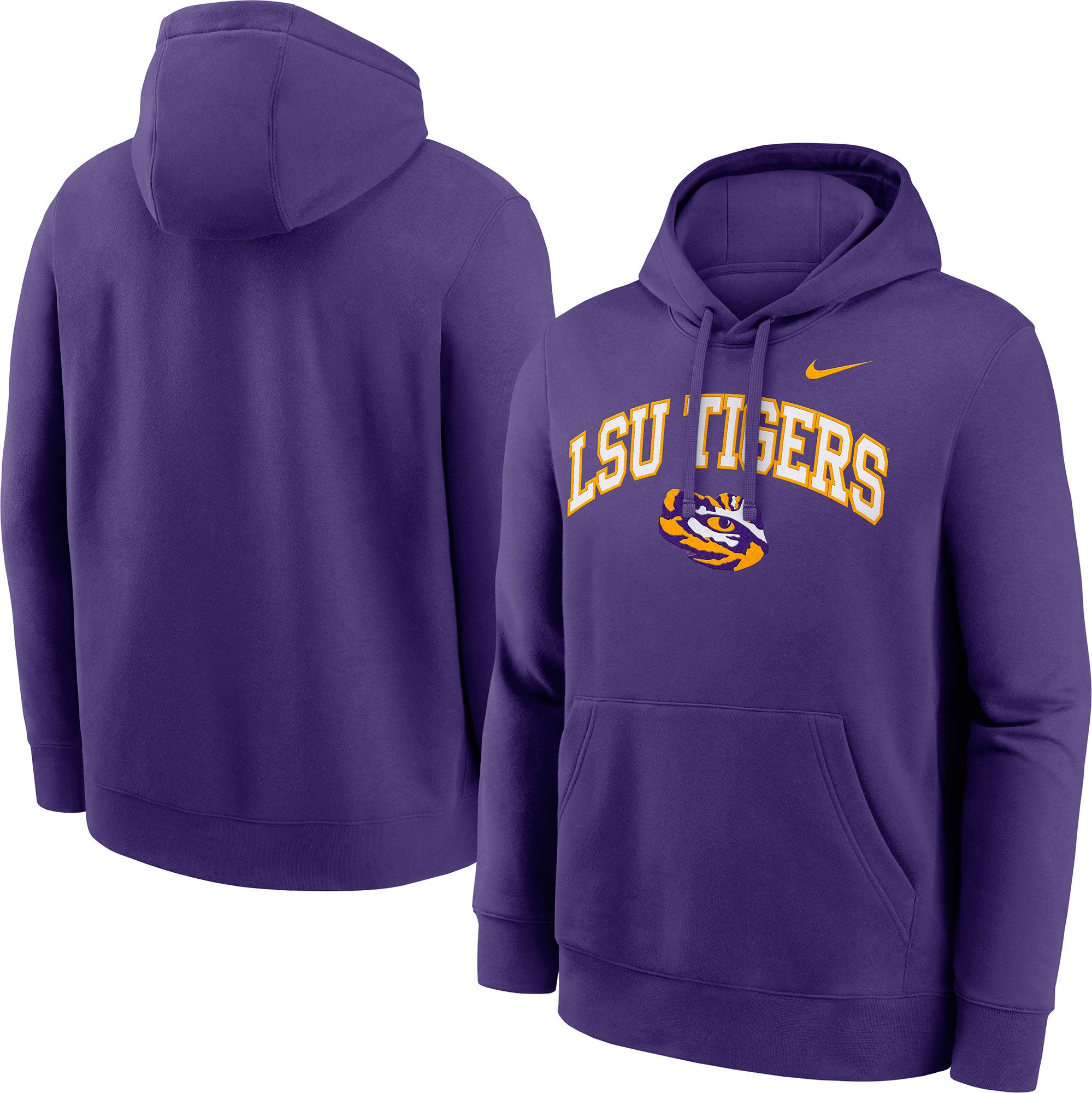 Nike Men's LSU Tigers Court Purple Club Fleece Arch Pullover Hoodie product image