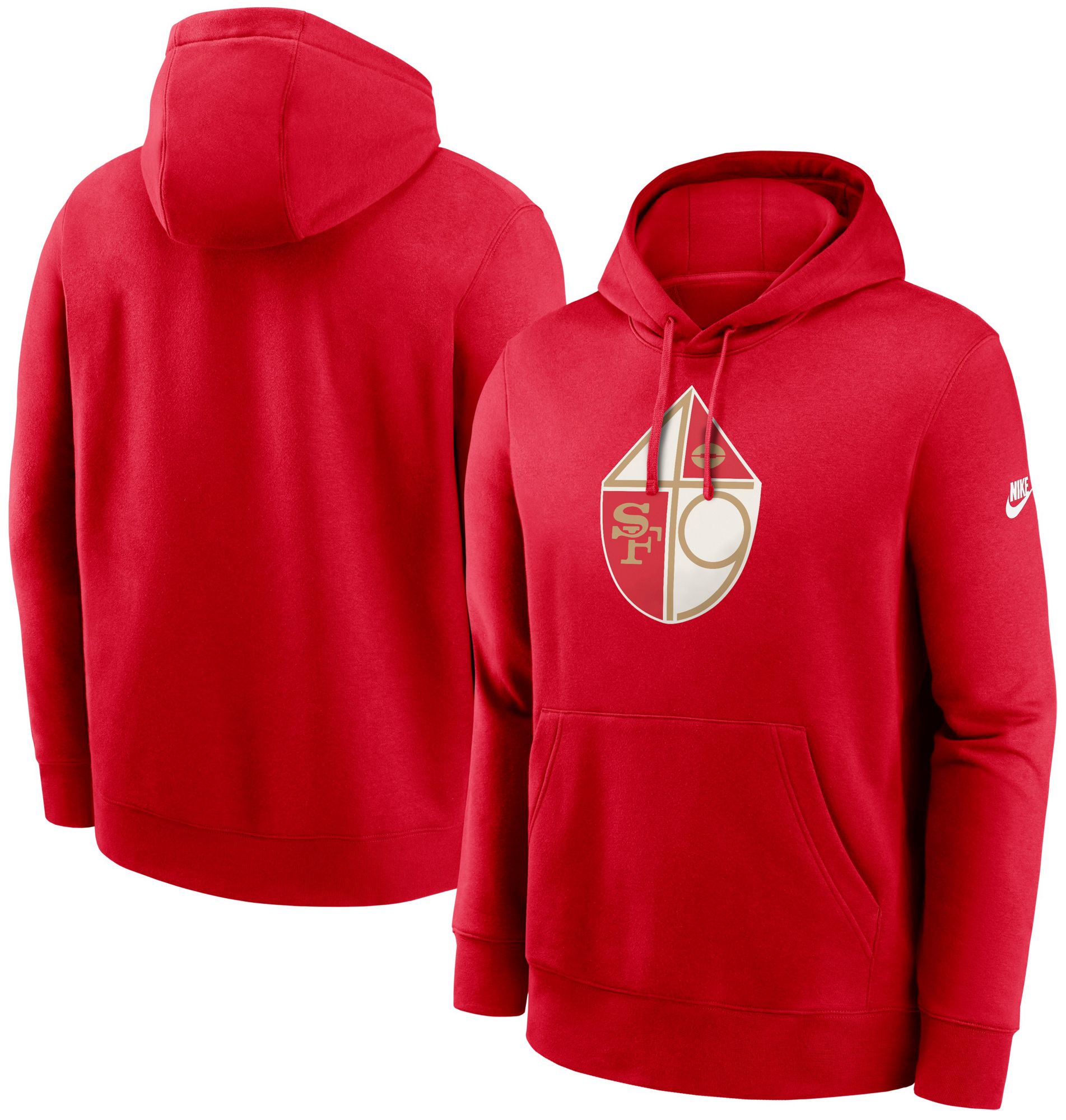Nike Men's San Francisco 49ers Rewind Club University Red Pullover Hoodie product image