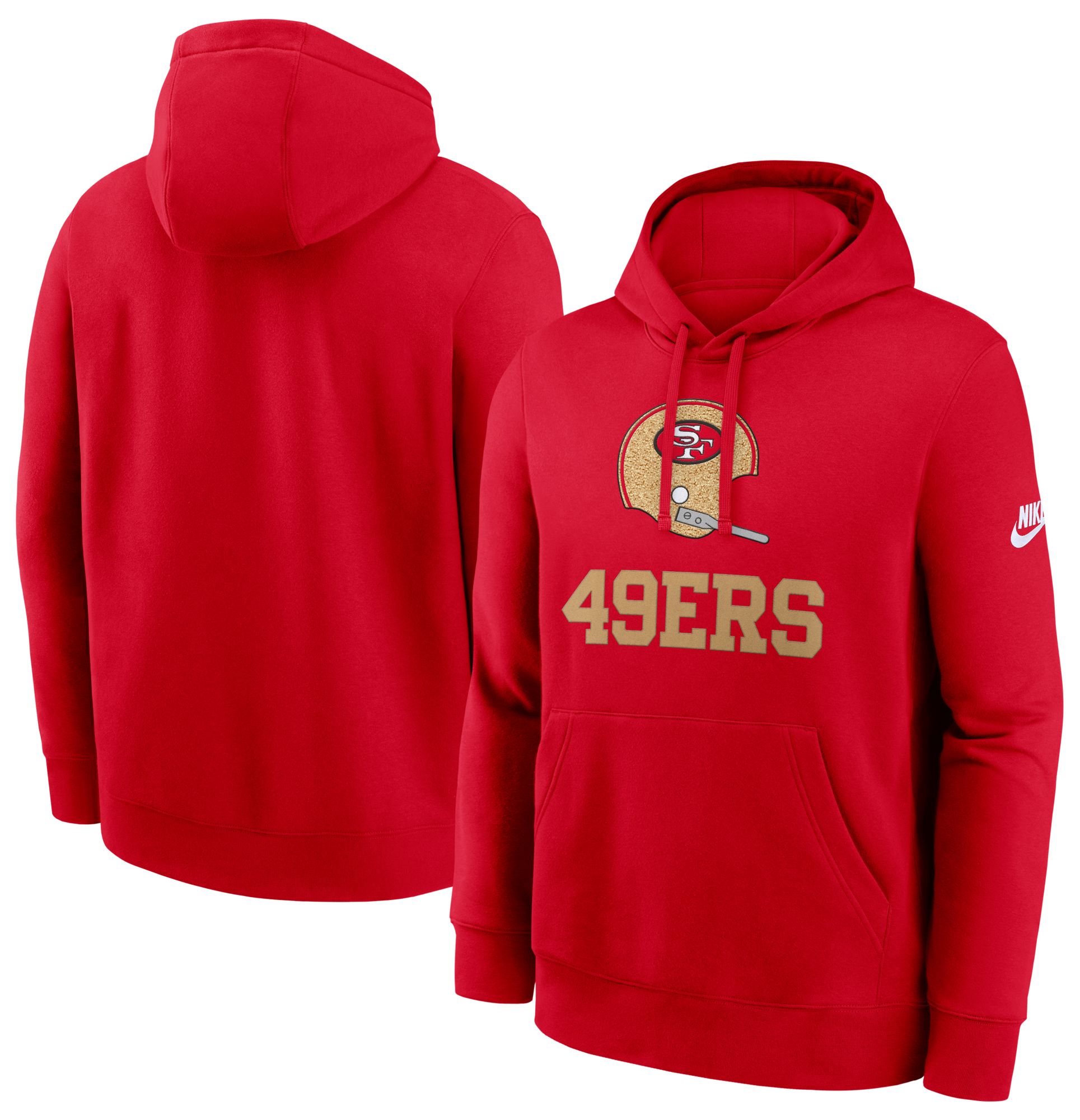 Nike Men's San Francisco 49ers University Red Rewind Club Fleece Pullover Hoodie product image