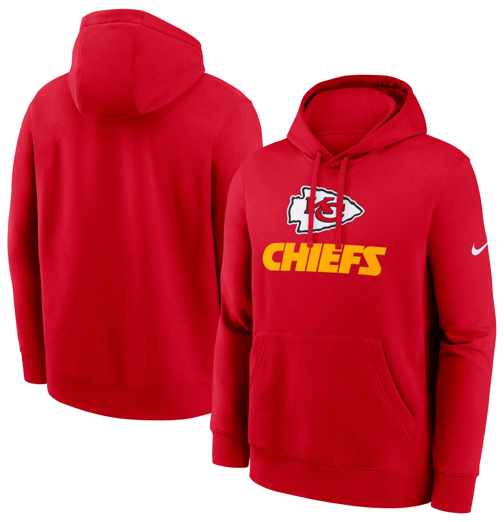 Nike Men's Kansas City Chiefs University Red Rewind Club Fleece Pullover Hoodie product image