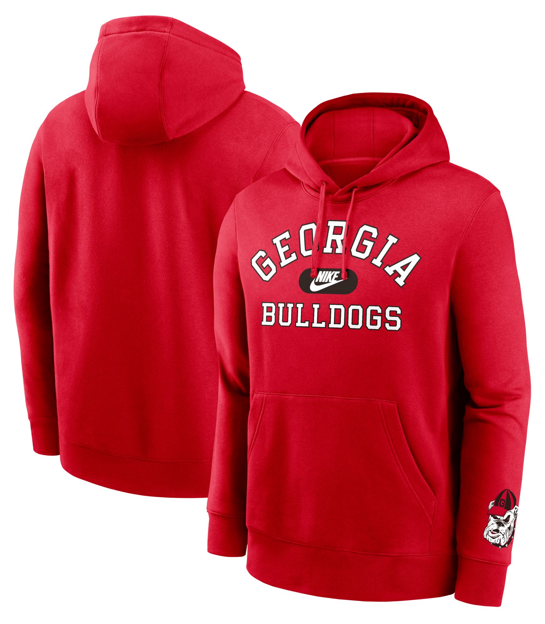 Nike Men's Georgia Bulldogs Red Club Fleece Retro Double-Hit Pullover Hoodie product image