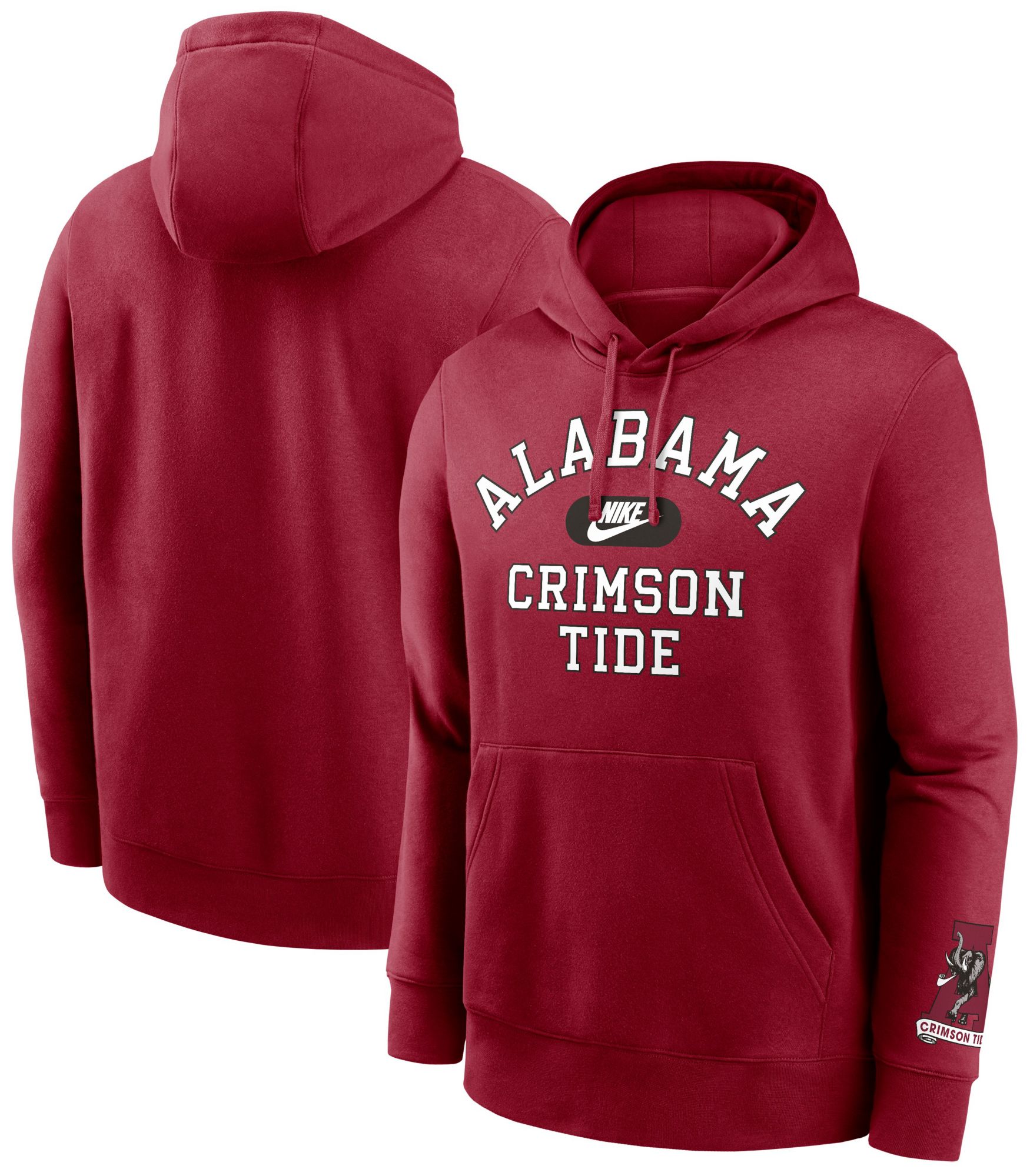 Nike Men's Alabama Crimson Tide Crimson Club Fleece Retro Double-Hit Pullover Hoodie product image