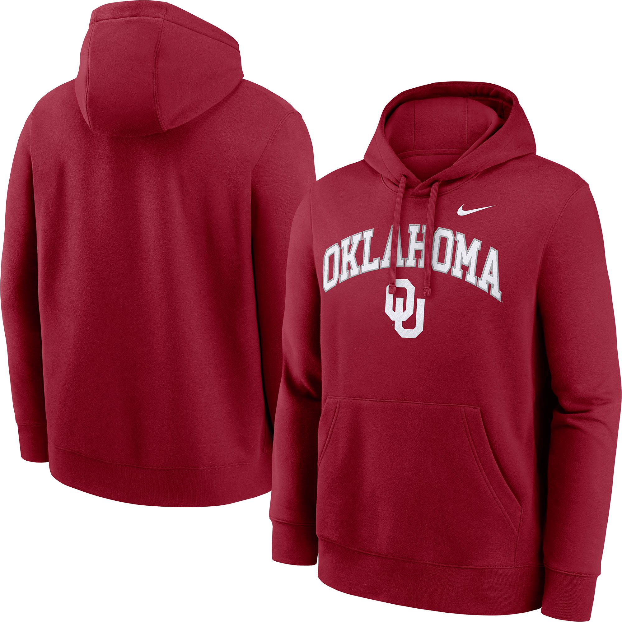 Nike Men's Oklahoma Sooners Team Crimson Club Fleece Arch Pullover Hoodie product image