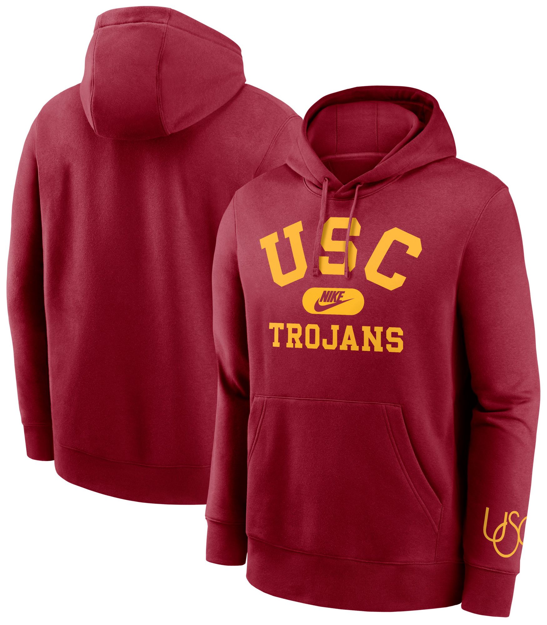 Nike Men's USC Trojans Cardinal Club Fleece Retro Double-Hit Pullover Hoodie product image