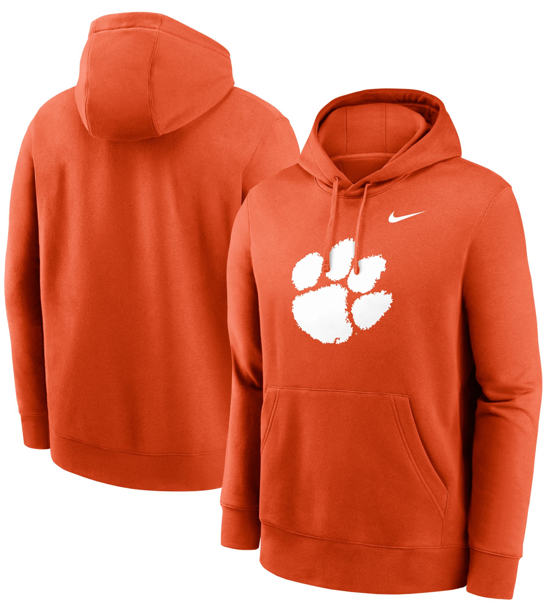 Nike Men's Clemson Tigers Orange Club Fleece Primary Logo Pullover Hoodie product image