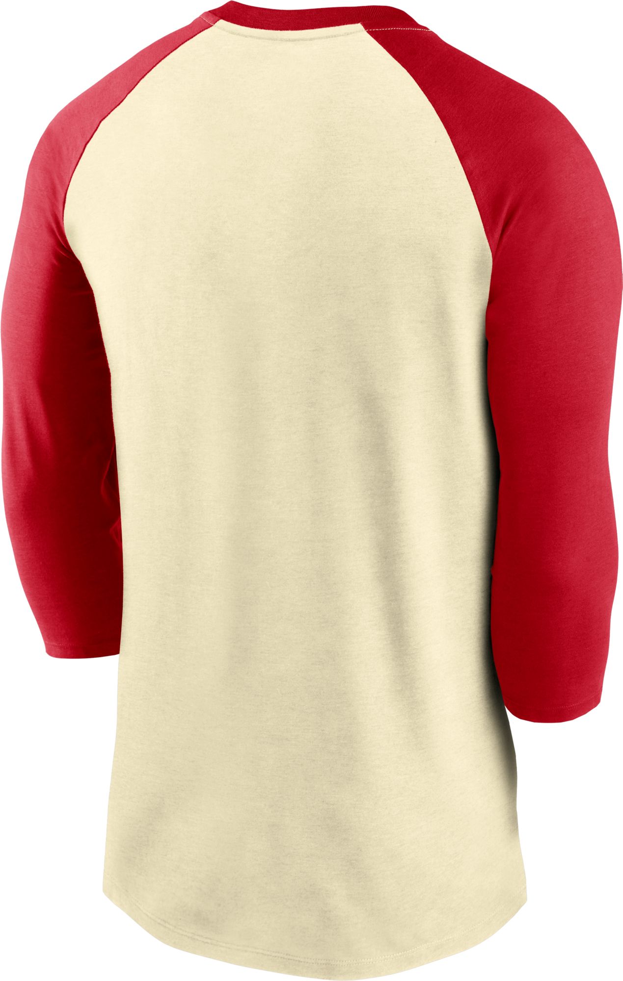 Nike Men's Cleveland Indians Cream Cooperstown Raglan Three-Quarter Sleeve Shirt product image