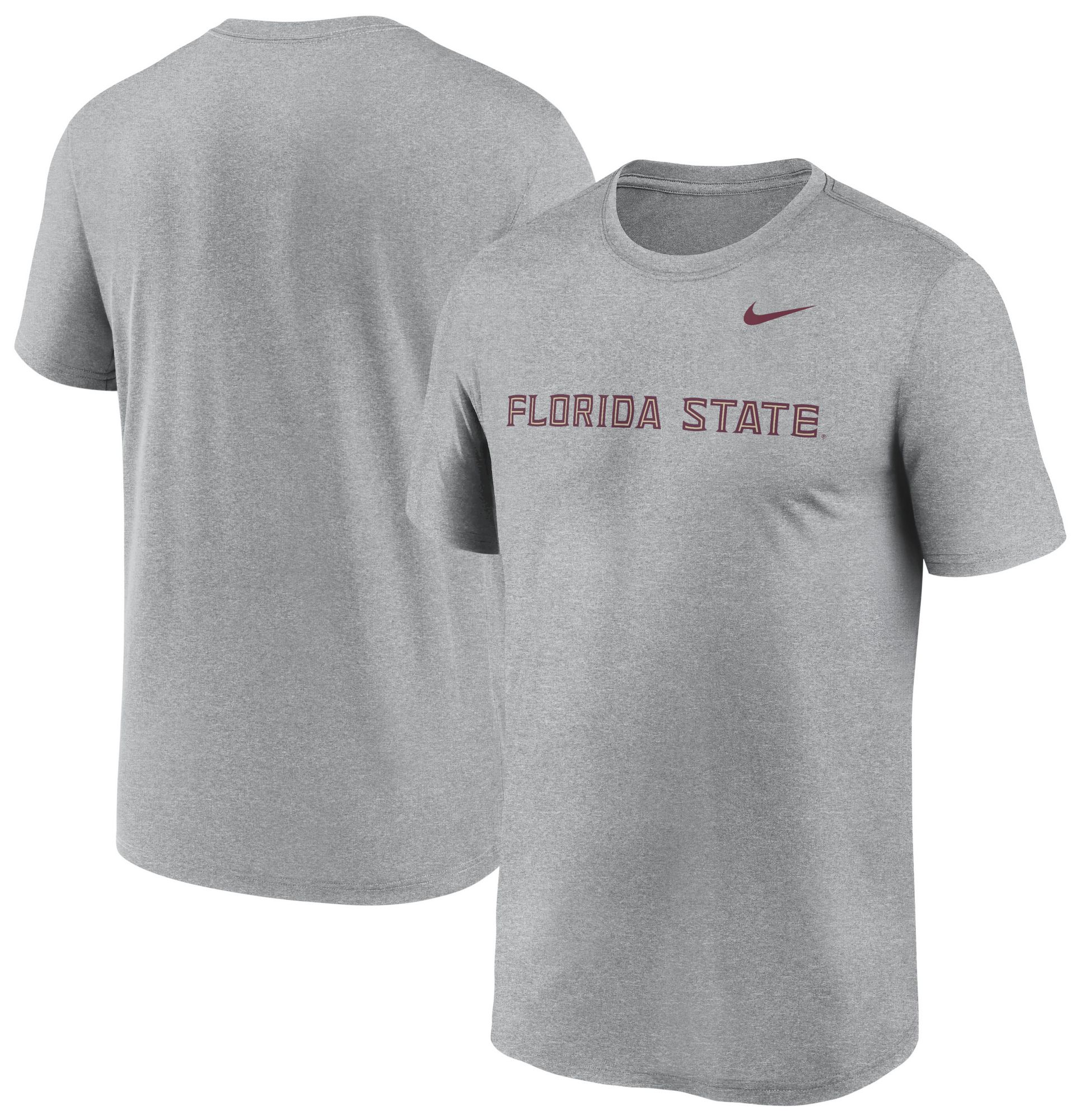Nike Men's Florida State Seminoles Dark Grey Heather Dri-FIT Legend Wordmark T-Shirt product image