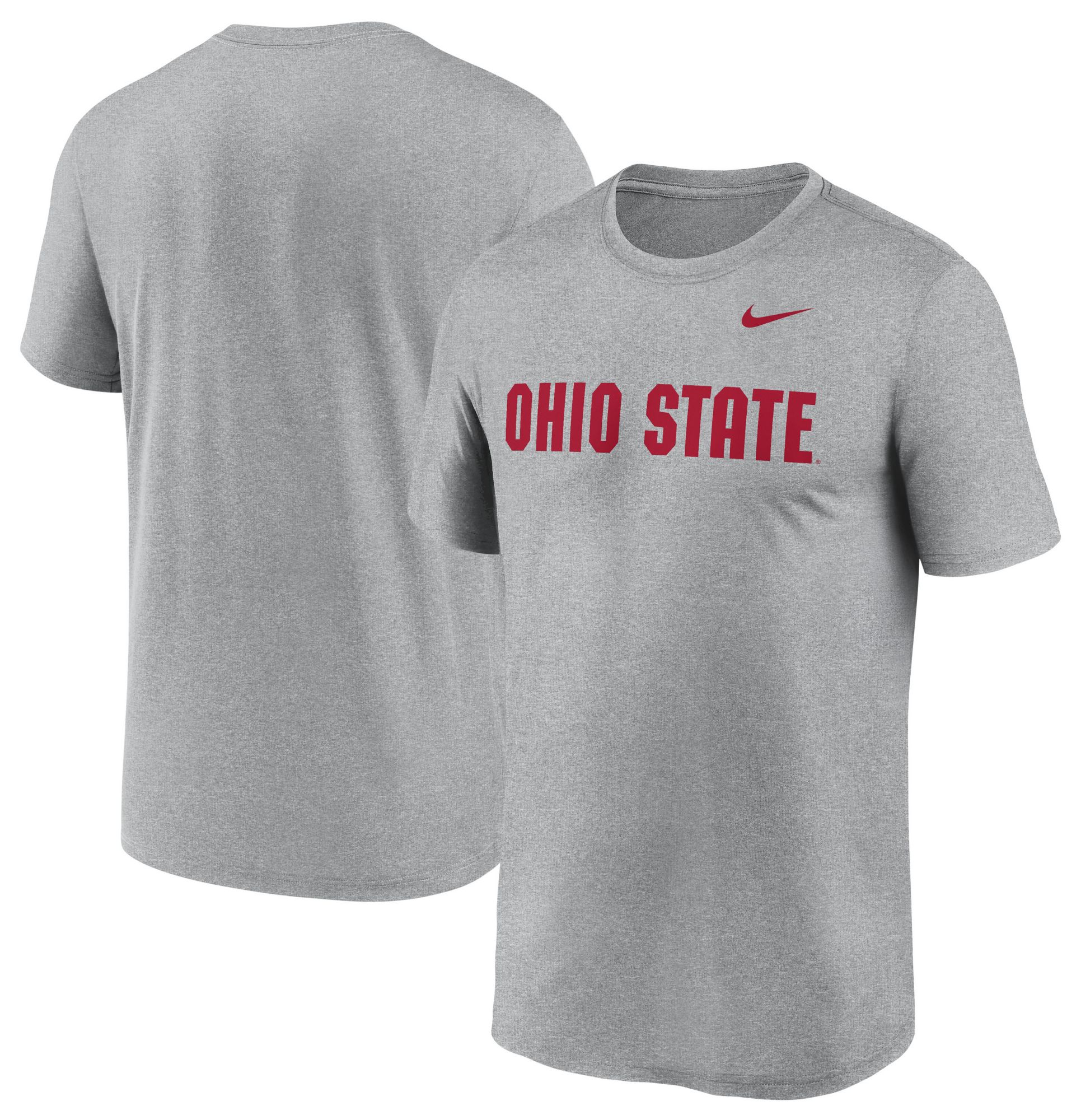 Nike Men's Ohio State Buckeyes Dark Grey Heather Dri-FIT Legend Wordmark T-Shirt product image