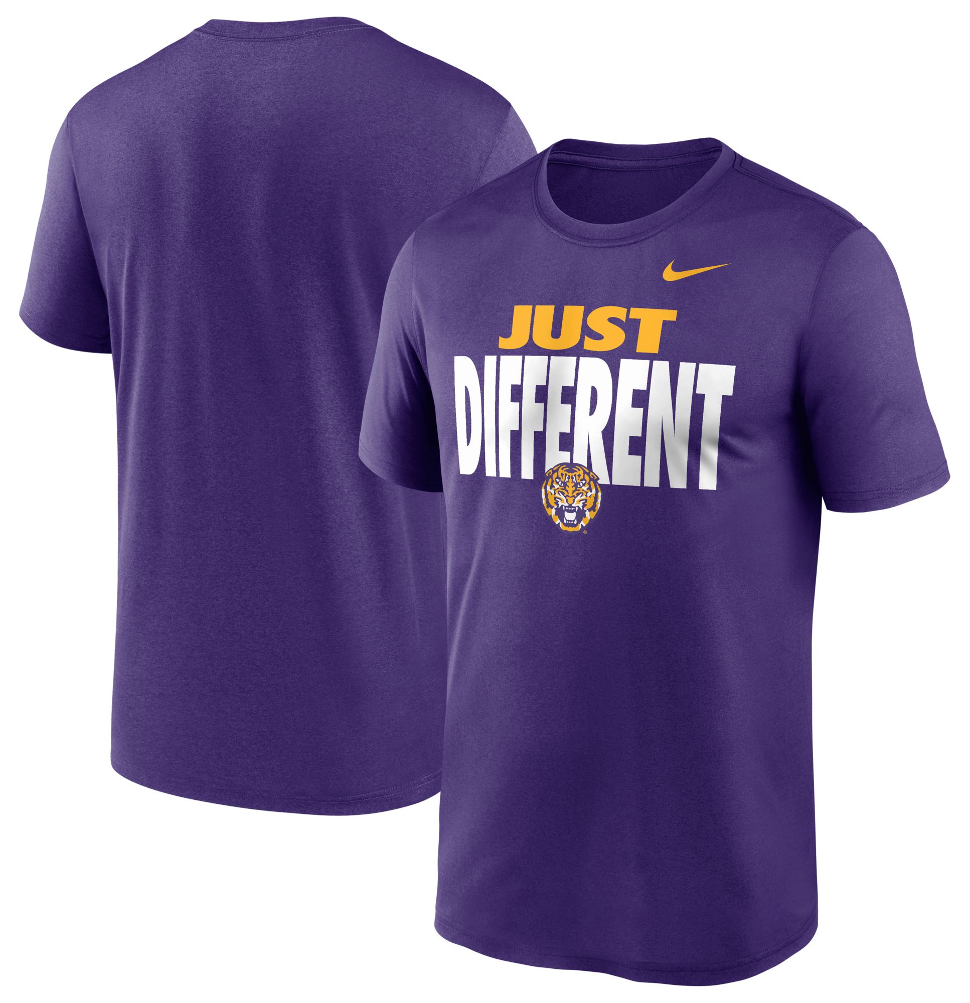 Nike Men's LSU Tigers Court Purple Just Different Legend T-Shirt product image