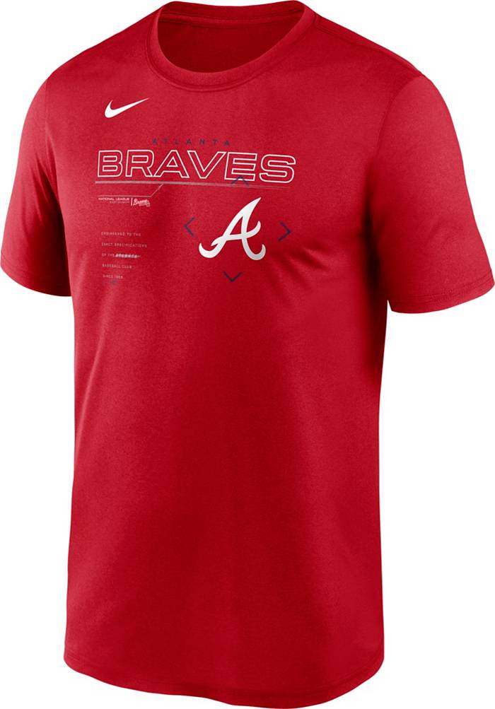 Men's Red Atlanta Braves Victory Arch Long Sleeve T-Shirt